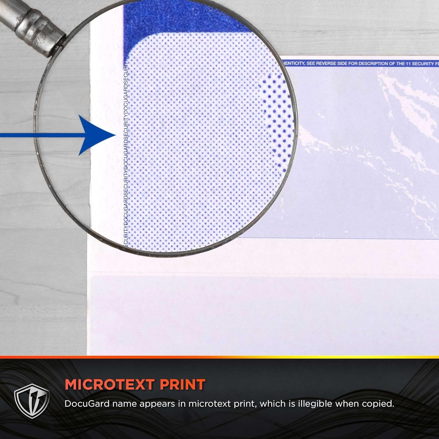 DocuGard Standard Blue Marble Top Check, 24 lb, 8.5 x 11 Inches, 2500 Sheets (04501C)