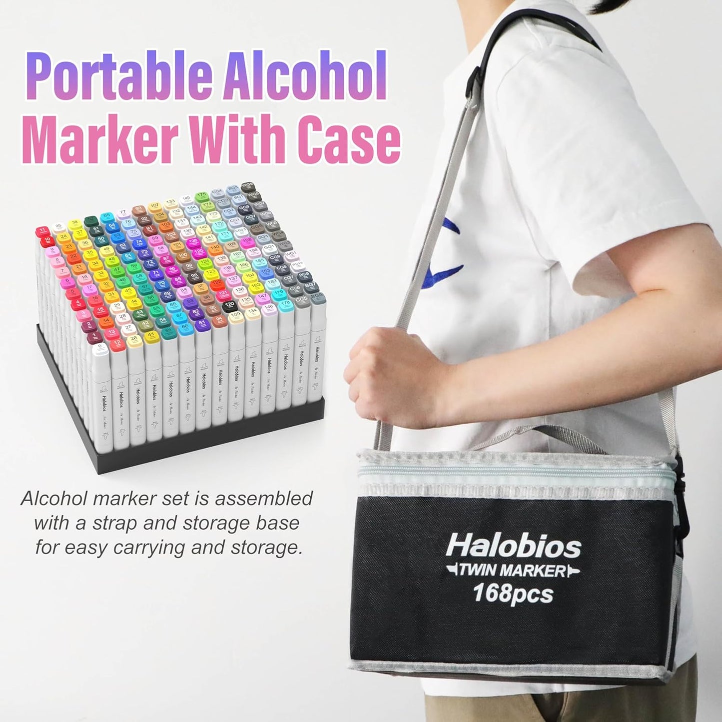 168 Colors Fine & Chisel Alcohol Markers, Dual Tip Art Markers Alcohol Marker Set with Case, Marker for Adults Kids Coloring Artists Drawing Sketching Card Making and Illustration