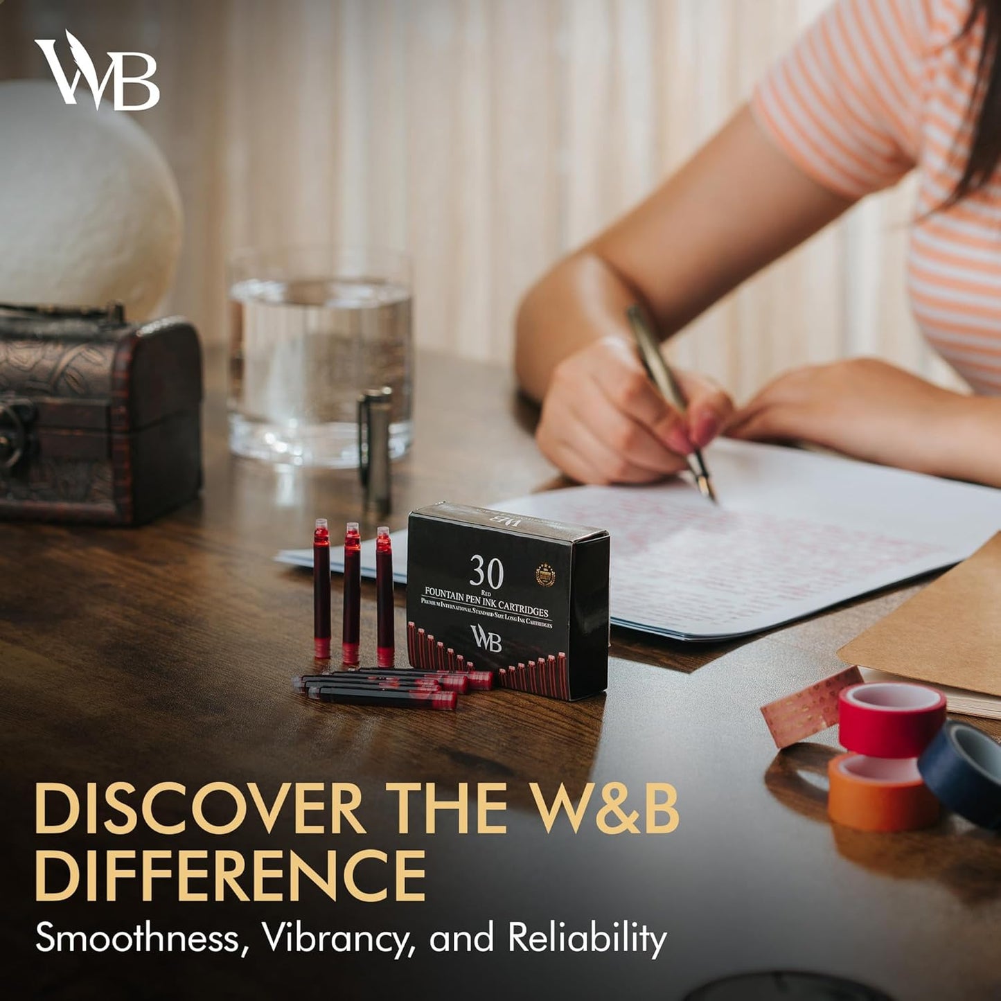 Wordsworth & Black Fountain Pen Ink Refills - Set of 30 Green Ink Cartridges - International Standard Size - Length APPR 2.3" - Base Diameter APPR 0.24" - Disposable and Generic