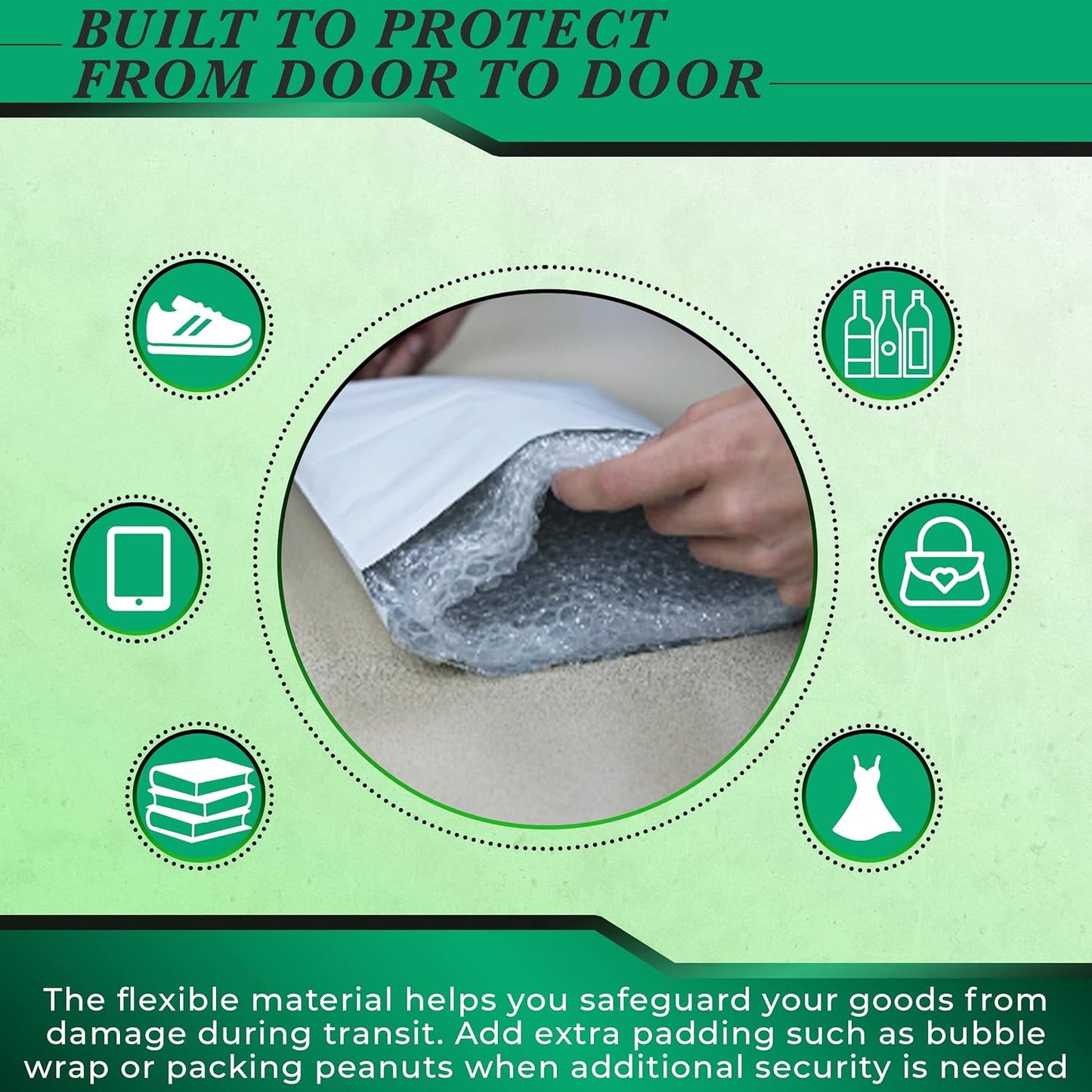 1000 Pack Secure Seal White Poly Mailers - 14.5x19 Safe Shipping Bags - E-Commerce Self Sealing 2 Mil Poly Envelopes