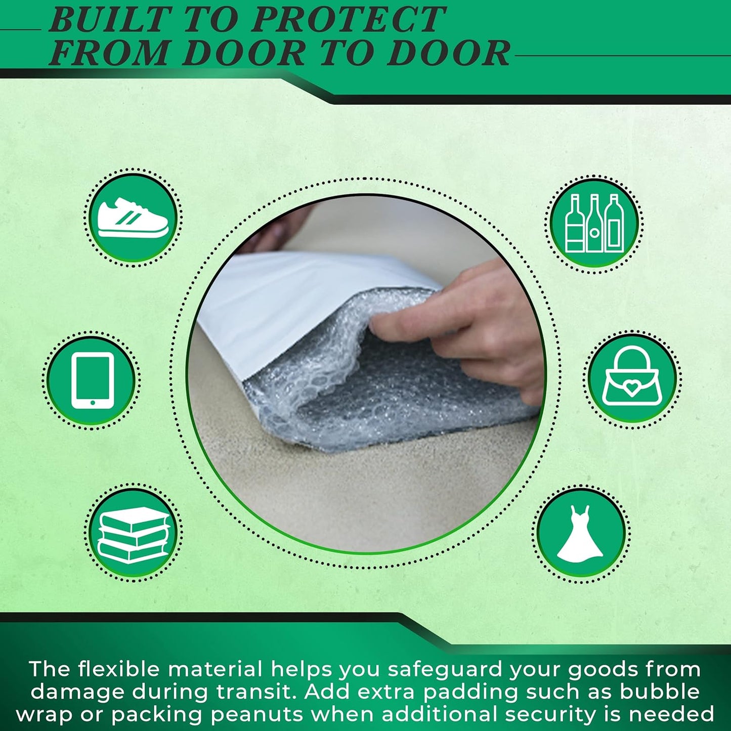 1000 Pack Secure Seal White Poly Mailers Shipping Bags - Safe Shipping with 9x12 Mailers Poly Bags - E-Commerce Poly Bags for Shipping - Self Sealing 2 Mil Poly Shipping Envelopes