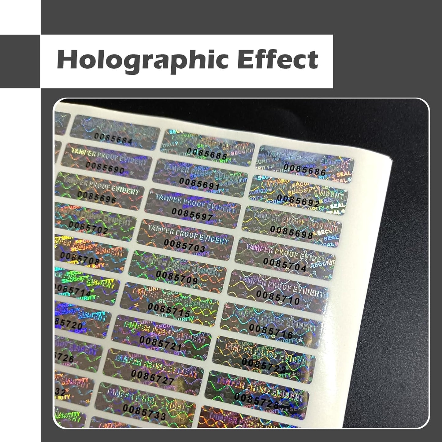 1300pcs Tamper evident Hologram Stickers Original Security Labels Warranty Void Seal Tamper Proof Sticker with Unique Serial Number 1x0.3inch