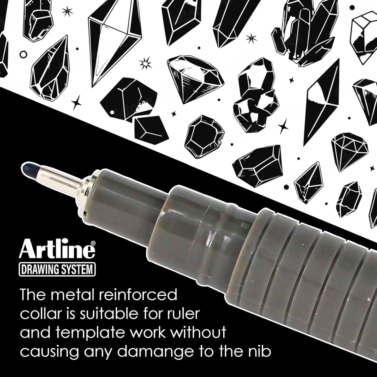 Artline 230 Drawing System Pens, Technical Drawing Pens For Drafting, Illustrating, and More, 0.1mm, 0.3mm, 0.5mm, and 0.7mm Fine Tips - Black, 4-Pack