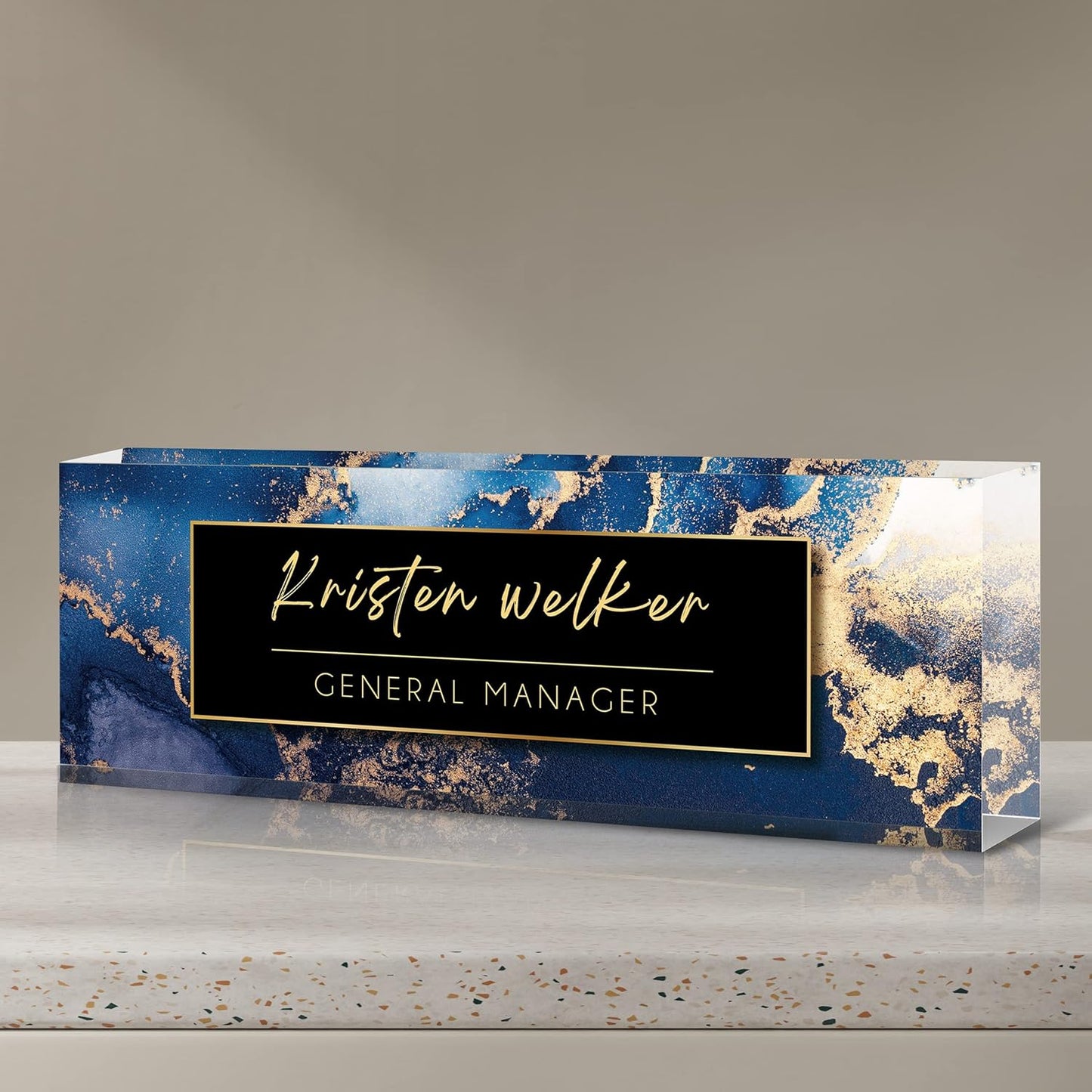 Desk Name Plate Personalized | Custom Name Plates for Desks | Office Gifts for Coworkers, Boss, Employee, Teacher, Social Worker | Office Desk Decor - (8" x 2.5")-Design 7