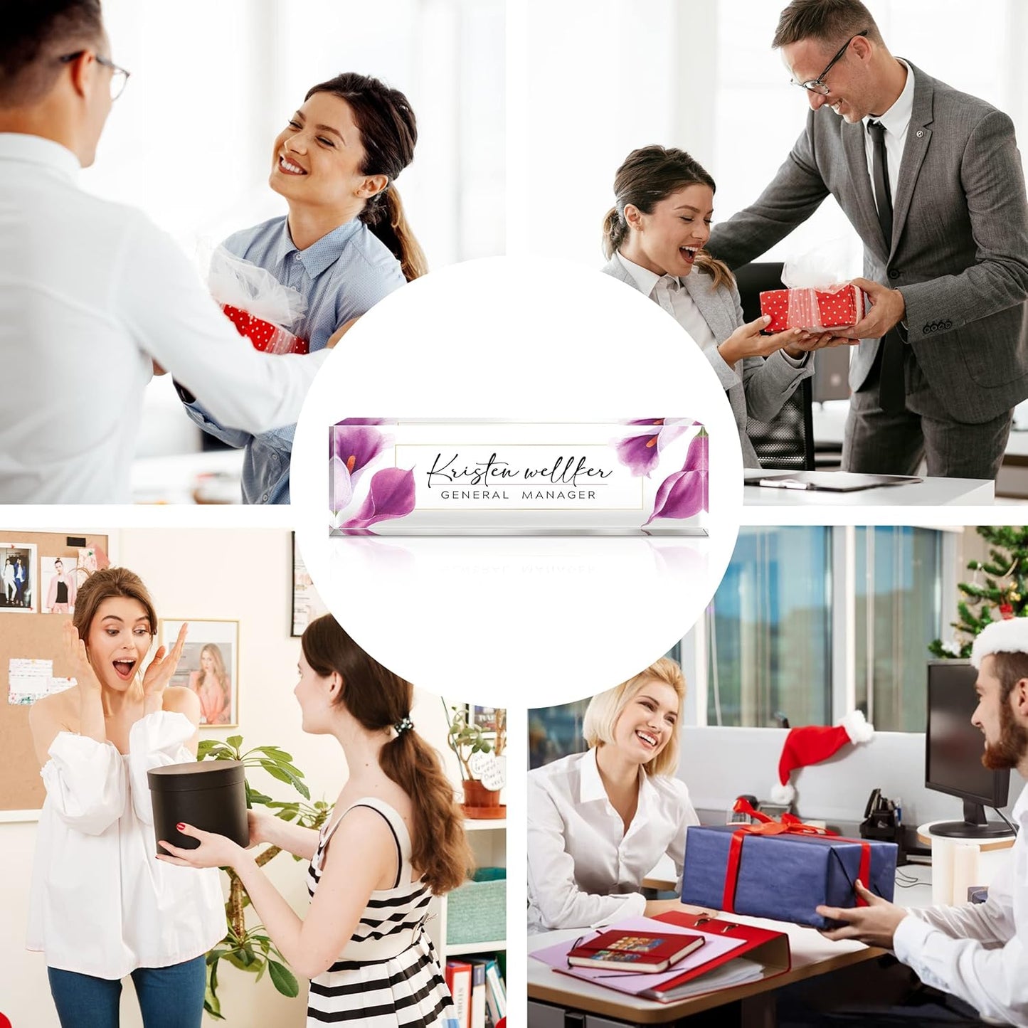 Desk Name Plate Personalized | Custom Name Plates for Desks | Office Gifts for Coworkers, Boss, Employee, Teacher, Social Worker | Office Desk Decor - (8" x 2.5")-Design 8