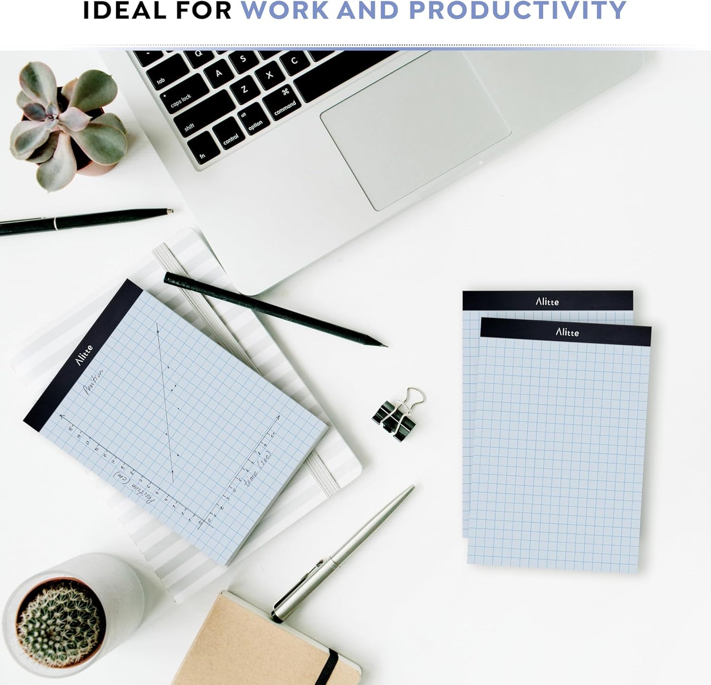 Graph Paper Pad, Pack of 12, White Letter Size - 2x2 Quad Grid Paper, Easy-Tear Perforations, 8.5 x 11 Cardboard Backing - Graph Notepads for School, Office -50 Sheets per Pad