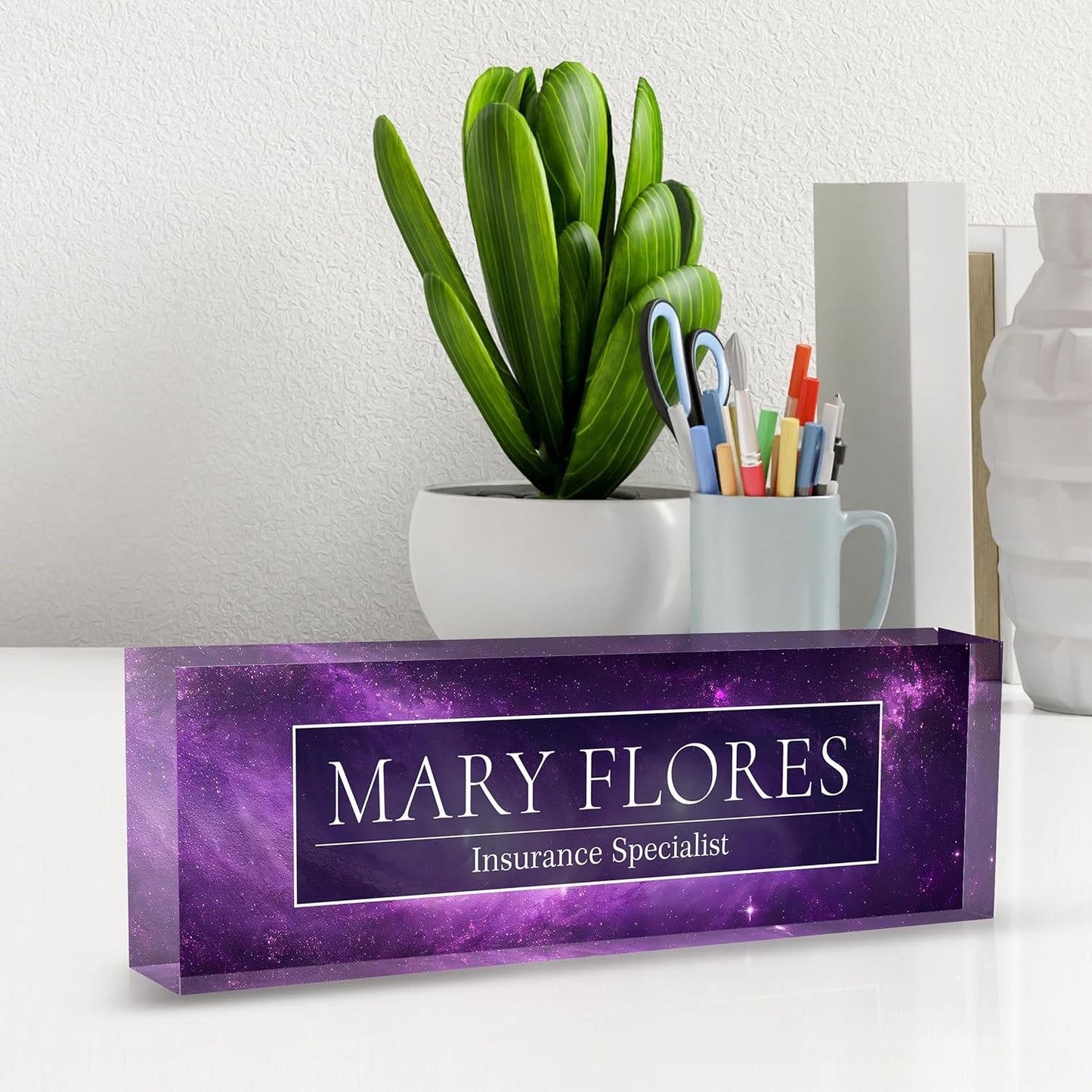 Custom Name Plate for Desk, Desk Name Plate Personalized Acrylic Office Desk Decor for Women and Men, Employee Appreciation Gifts Office Gifts for Boss, Manager, Teacher, Nurse