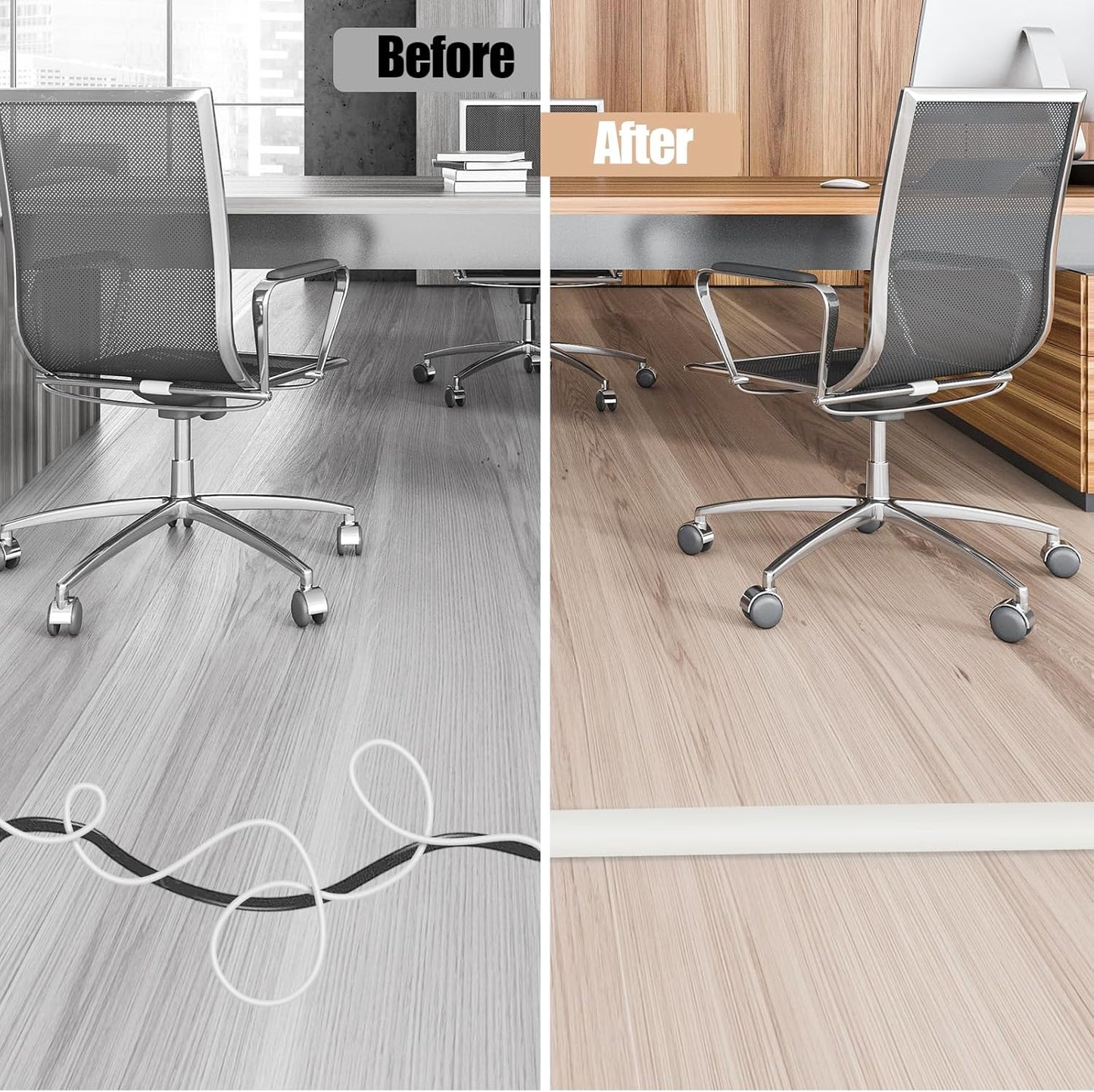 Floor Cord Cover Cable Cavity Self Adhesive Cord Hider Floor 10FT Floor Cable Management Power Cord Protector Floor Electric Cord Covers for Offices, Gym, Exhibitions (Beige, 1.18" x 20')