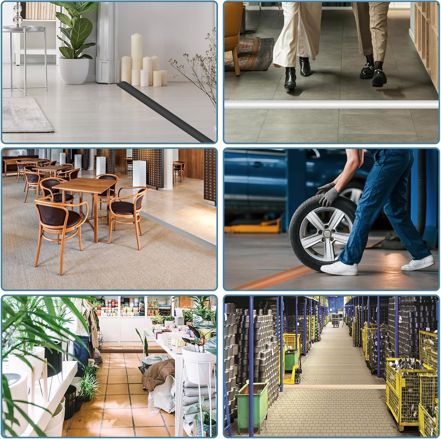 Floor Cord Covers for Wires 12FT Cable Hider Wire Cover Self Adhesive Cord Hider Floor for Offices, Homes, Workshops, Warehouses Cable Cavity 0.39" W x 0.27" H