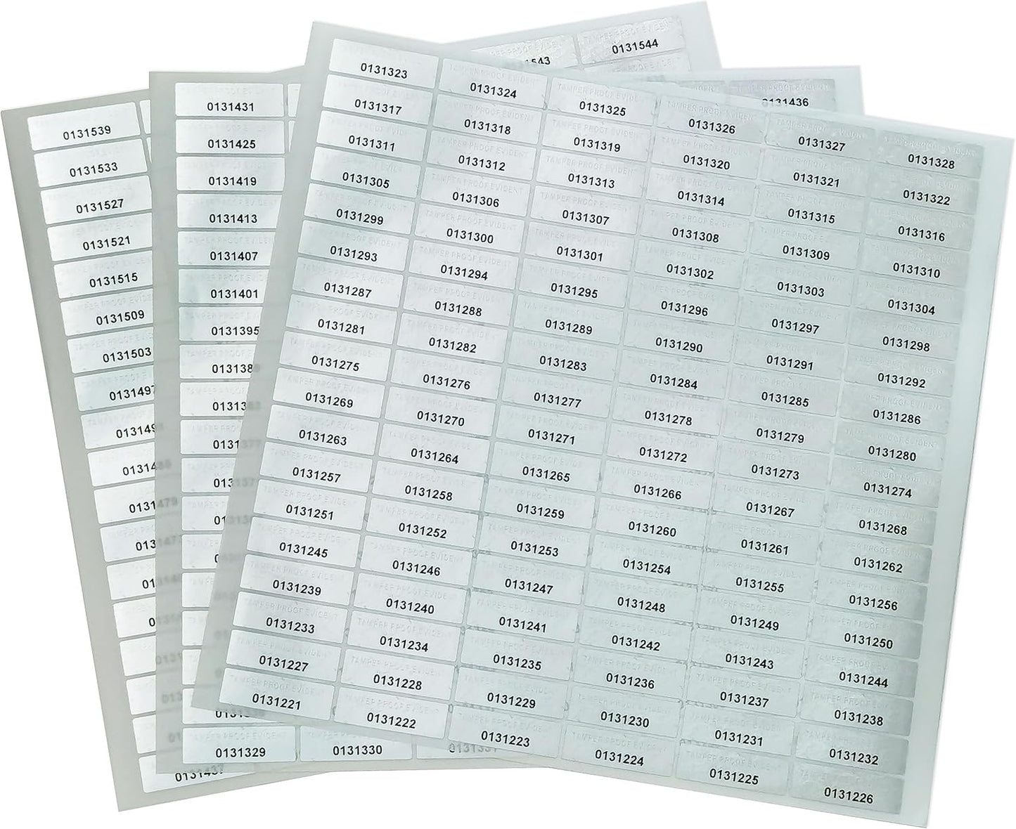 1200 Pieces Tamper Proof Evident Stickers Hologram Labels Security Seals Holographic Warranty Void Original Genuine Authentic Sequential Serial Numbering, 0.25 x 1 Inch Silver