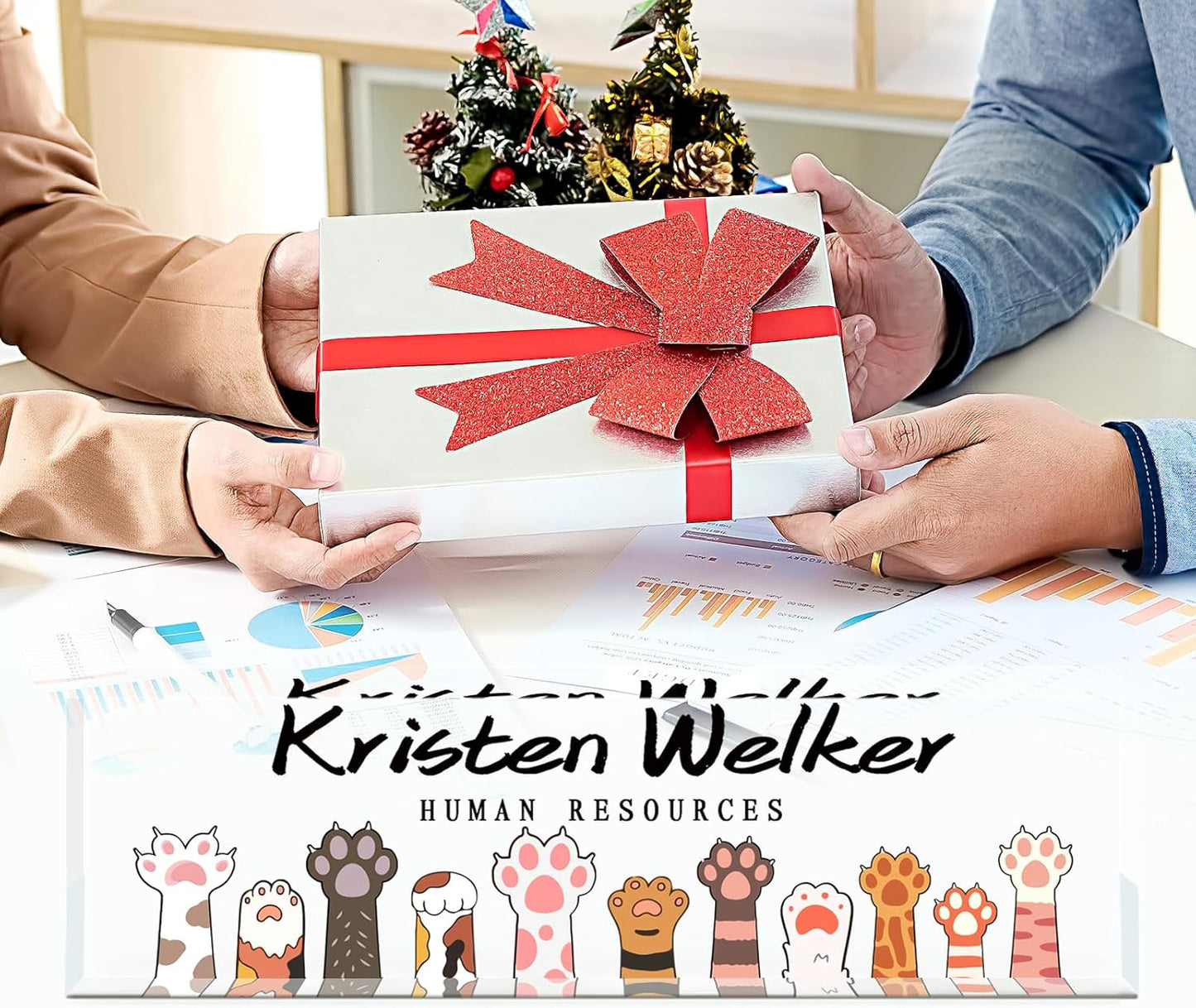 Gowellly Office Desk Name Plate Personalized - Custom Cute Desk Accessories Acrylic Name Plates for Desk - Employee Appreciation Gifts - Office Gifts for Teacher,Boss,Nurse,Women