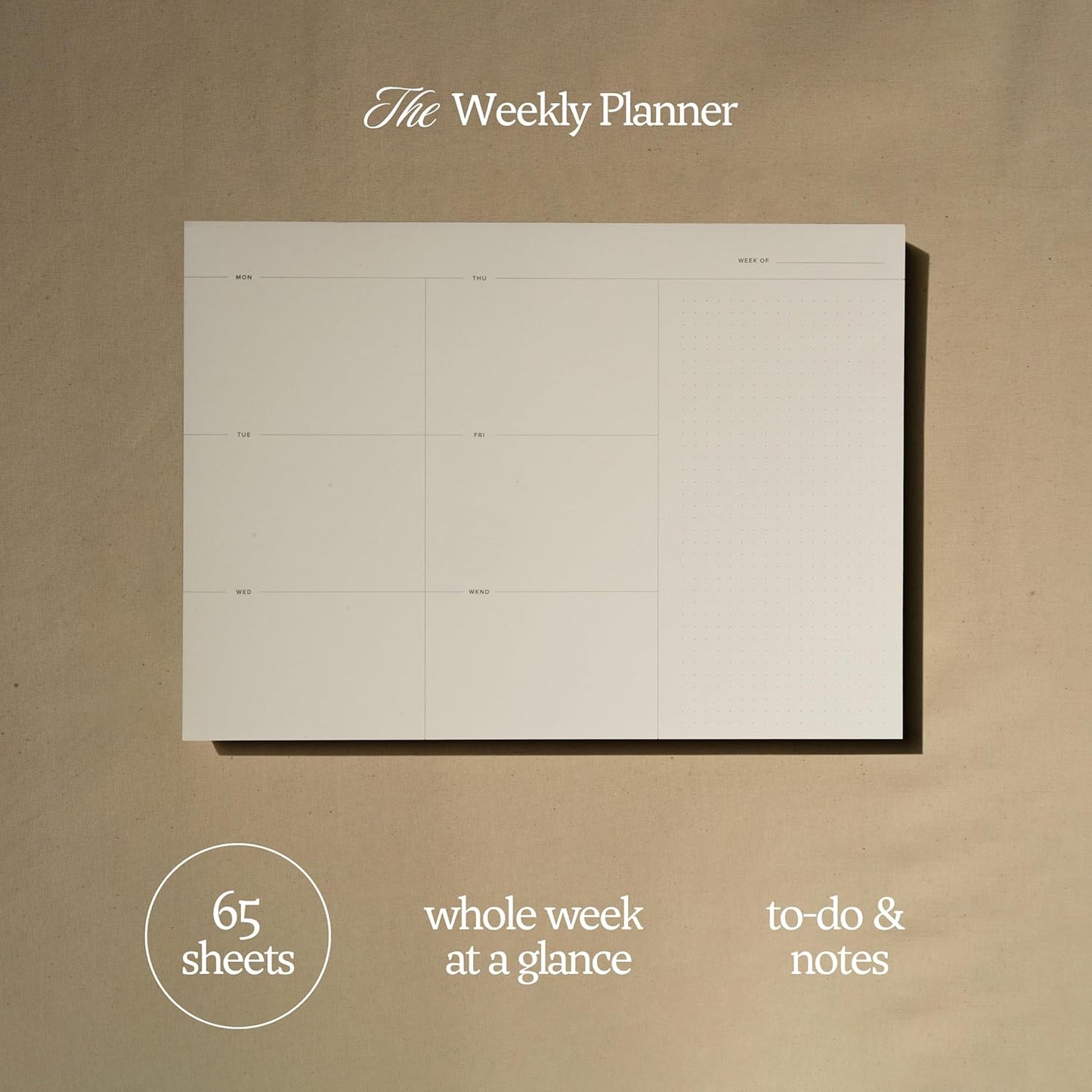 Daily and Weekly To-Do List Notepad – Desk Pad for Work and Study, Minimal, 11.7x8.3 Inches