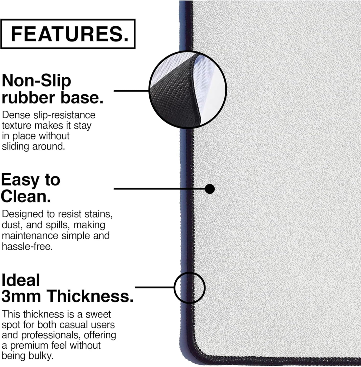 MPCO. Dark Fantasy Large Gaming Desk Pad - 36" x 17" Duraglyde Fabric Thunder’s Wrath Keep Desk Mats - Non-Slip, Washable, Smooth Glide for Precision Gaming & Work