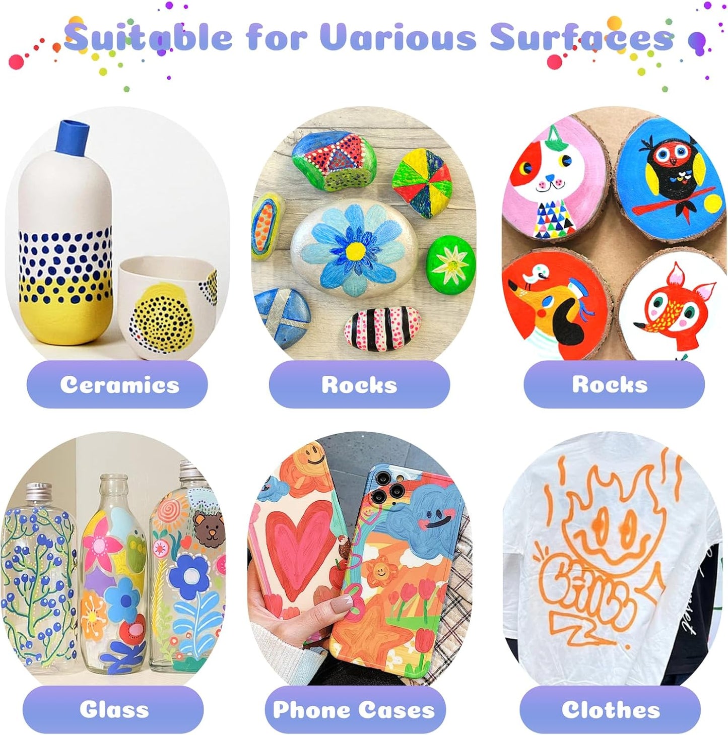 12 Colors Dual Tip Acrylic Marker Paint Pens, Dual Tip Premium Markers for Wood, Rock Painting, Glass, Canvas, Stone, DIY Crafts Making Art Supplies