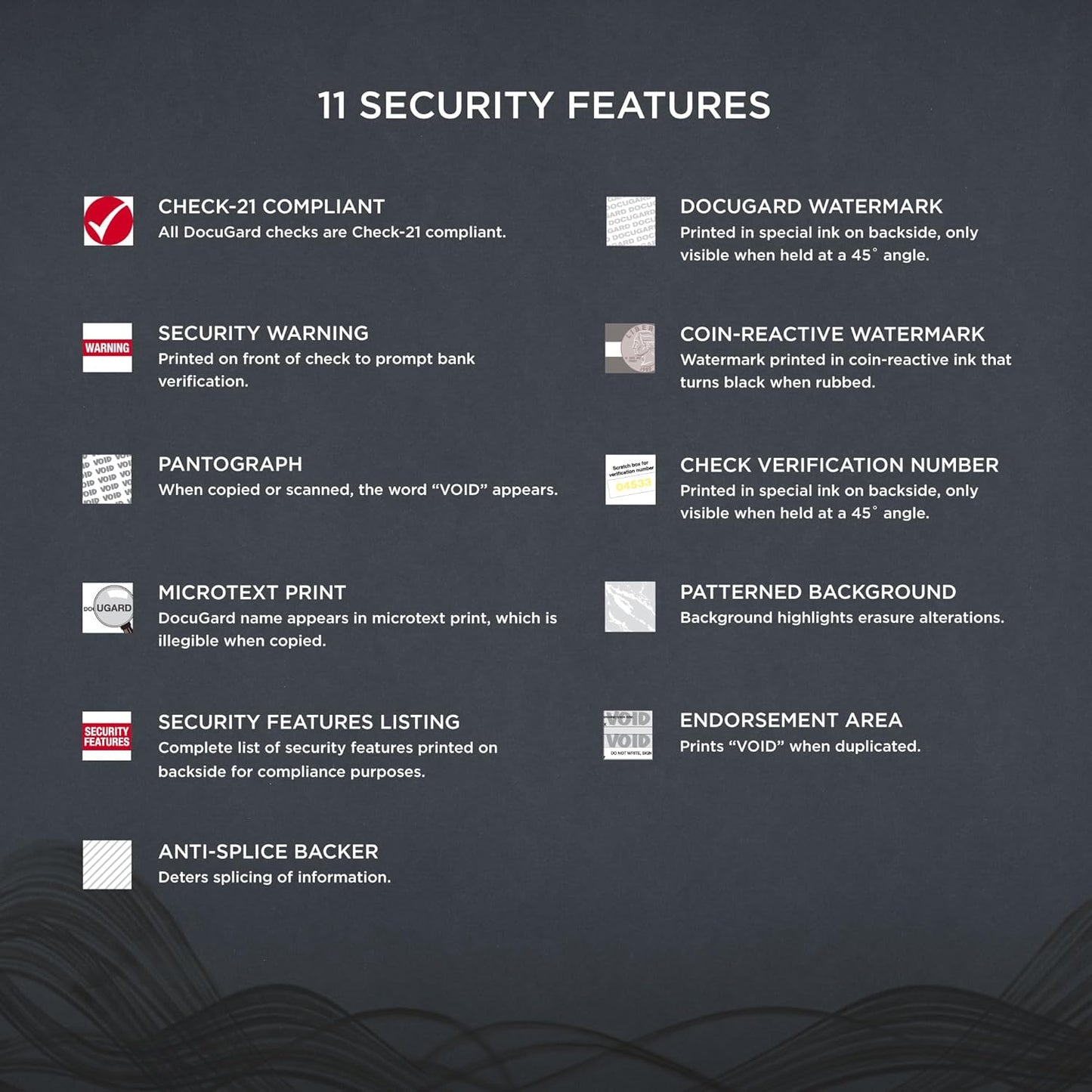 DocuGard Security Blue Marble Business Checks with 11 Features to Prevent Fraud