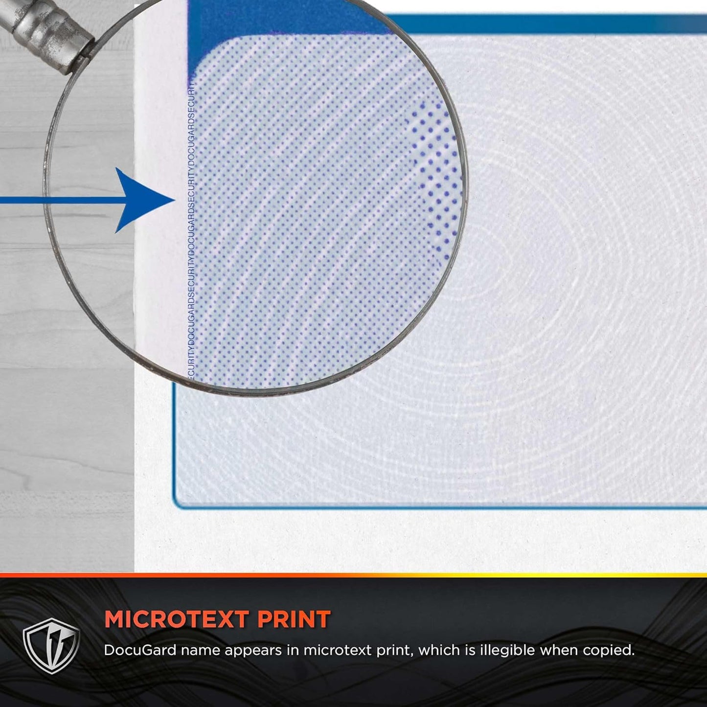 DocuGard Blue/Red Sunburst Premier Prismatic Top High Security Check Paper - QuickBooks & Laser/Inkjet Printer Compatible - 13 Security Features - 500 Blank Business Checks (04564)