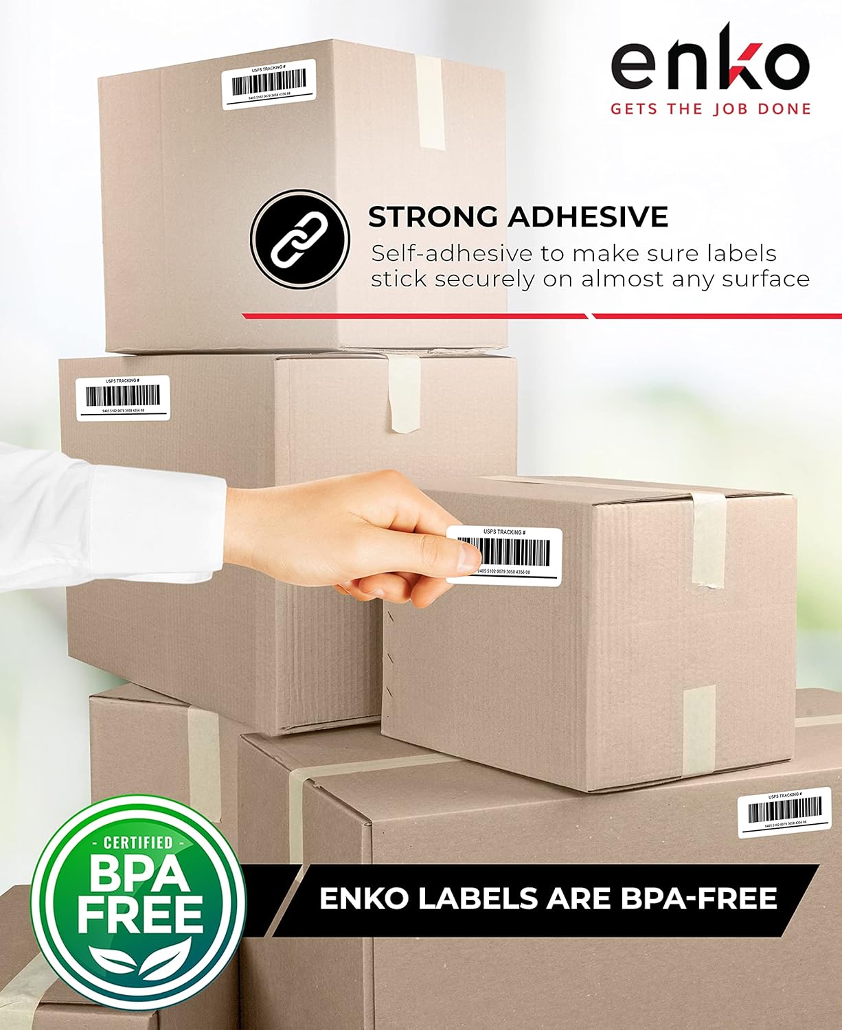 enKo (12 Rolls / 12000 Labels) 30334 Dymo Compatible Multipurpose Barcode (1-1/4" x 2-1/4")