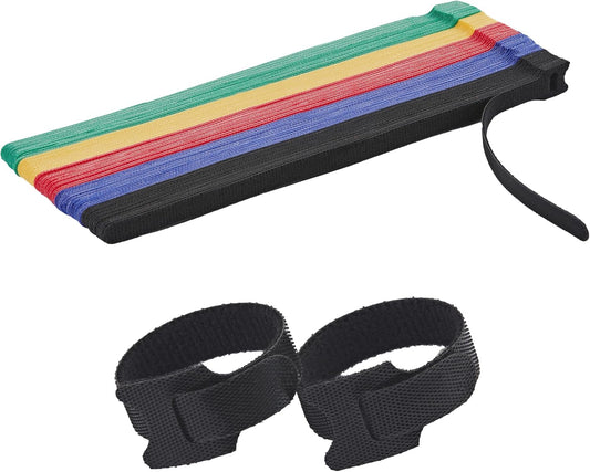12 Inch Multi-Colour Cable Ties 50 PCS Reusable Fastening Cable Straps Adjustable Hook & Loop Organizer Straps Cords Management for Home, Office and Data Centers