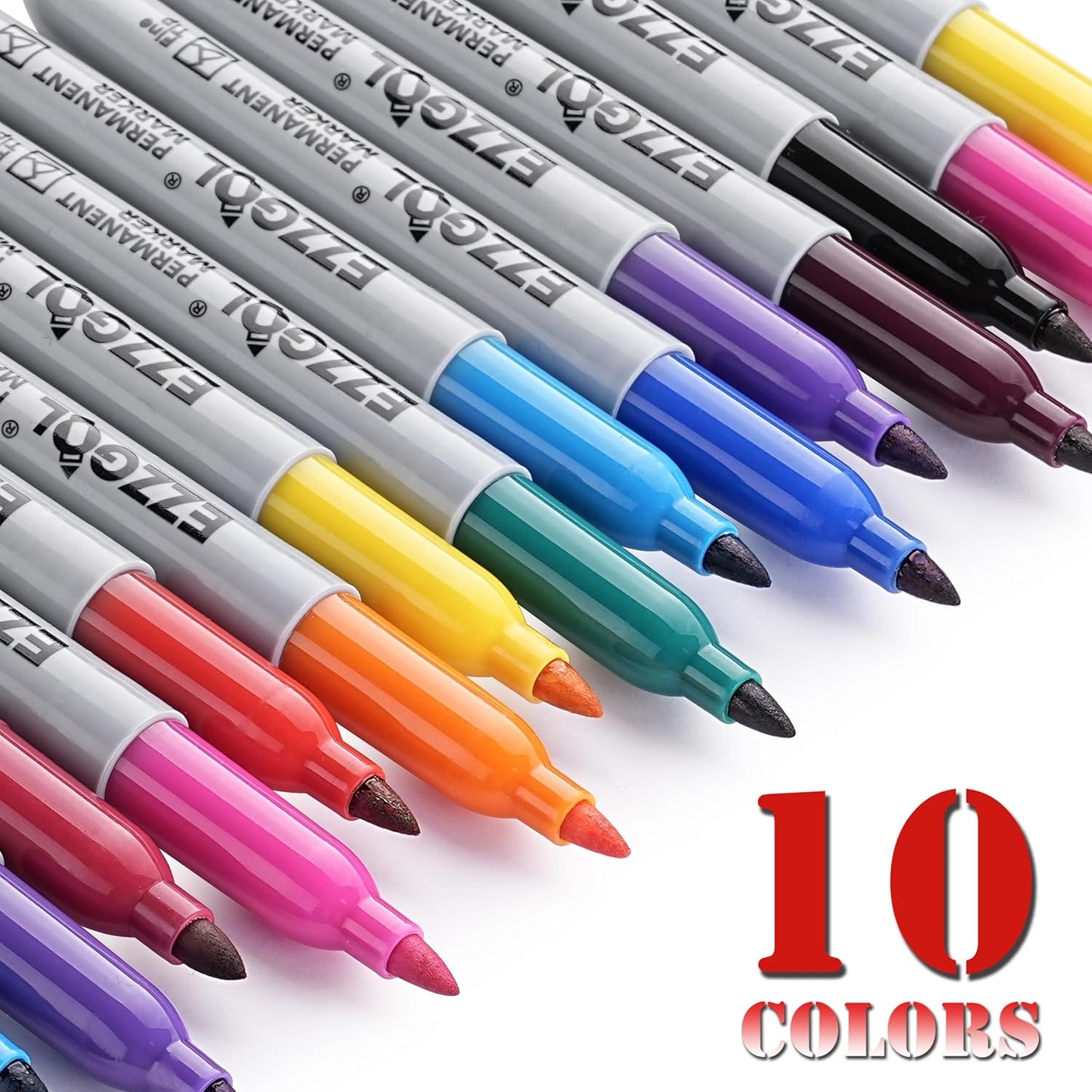 Permanent Markers Bulk, 150 Pack Fine Tip Multicolors Permanent Markers, 10 Assorted Colors Waterproof Markers, Premium Smear Proof Pens, Quick Drying, Office Supplies for School, Office, Home