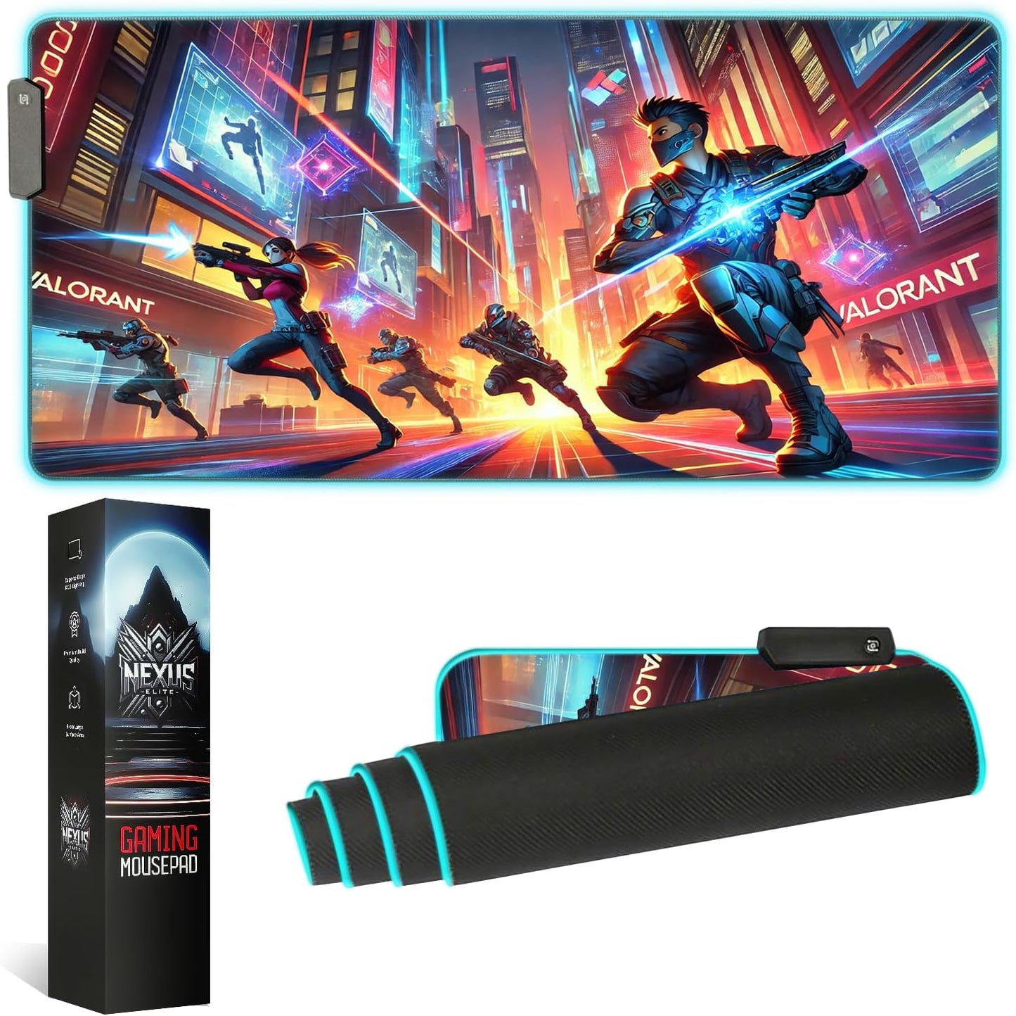 Gaming Mouse Pad - Desk Mat Gaming Mouse Pad , Medium Extra Large Extended Big Long Huge XL XXL and XXXL RGB LED Light Mousepad For a Computer , PC Mats Mousepads Neon F