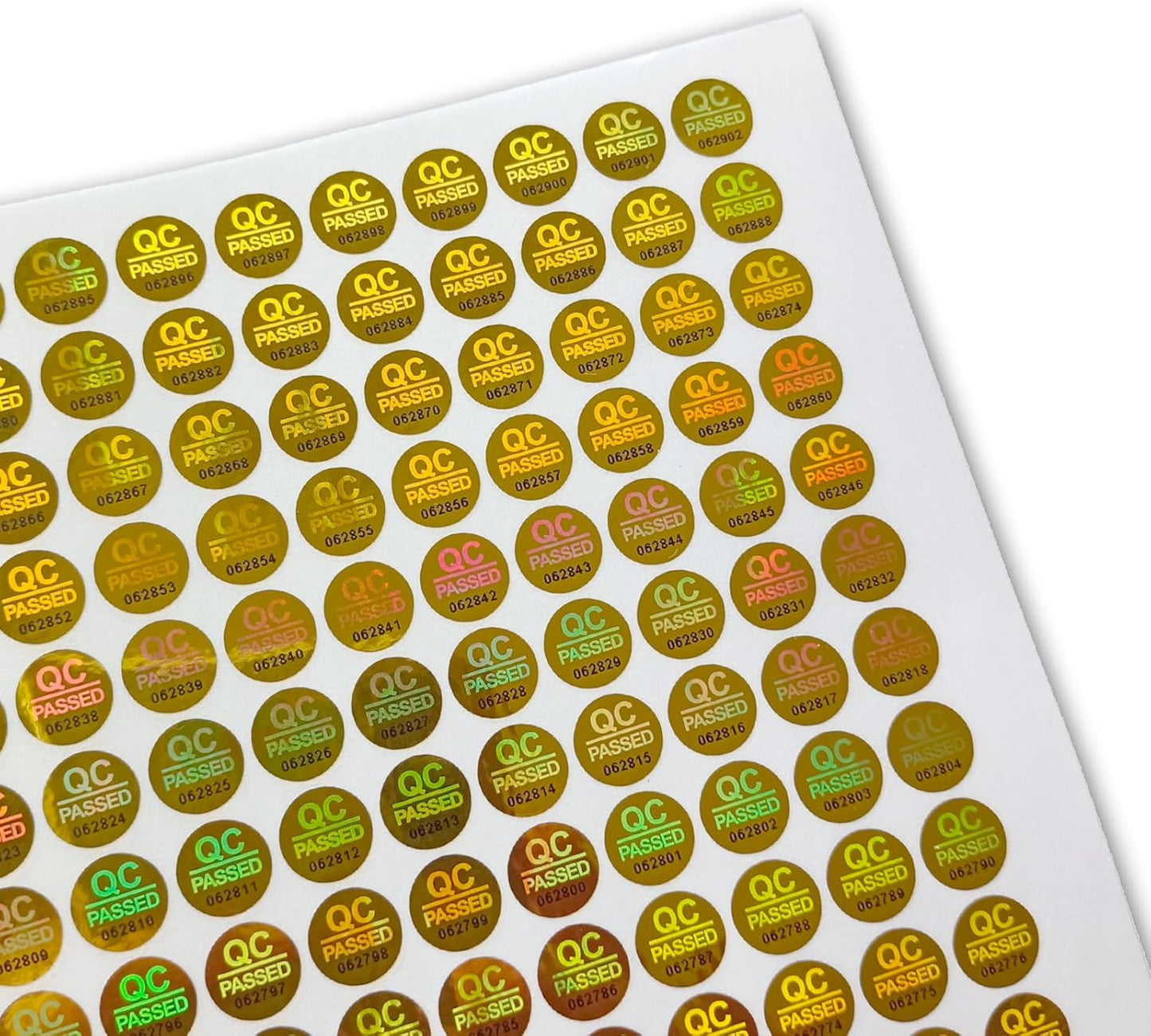 1300pcs QC Passed Tamper Proof Hologram Stickers High Security Labels Warranty Void Seal with Unique Serial Number (0.4 inch,Gold)