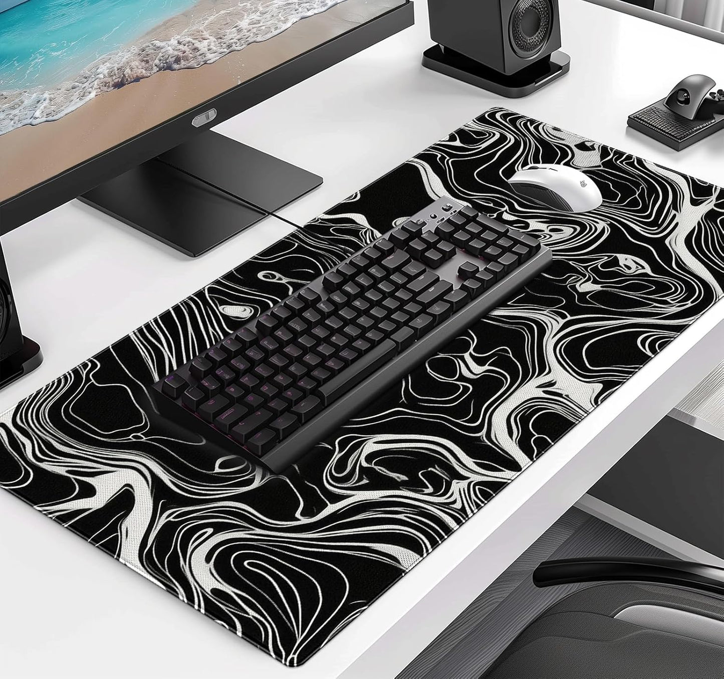 Minimalist Abstract Line XL Mouse Pad, Suitable for Home Office and Study Keyboard Mouse Pad 35.4 x 15.7 x 0.12 Inches