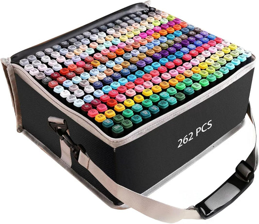 262 Colors Alcohol Markers Artist Drawing Art Dual Tip Markers Perfect for Kids Boys Girls Students Adult
