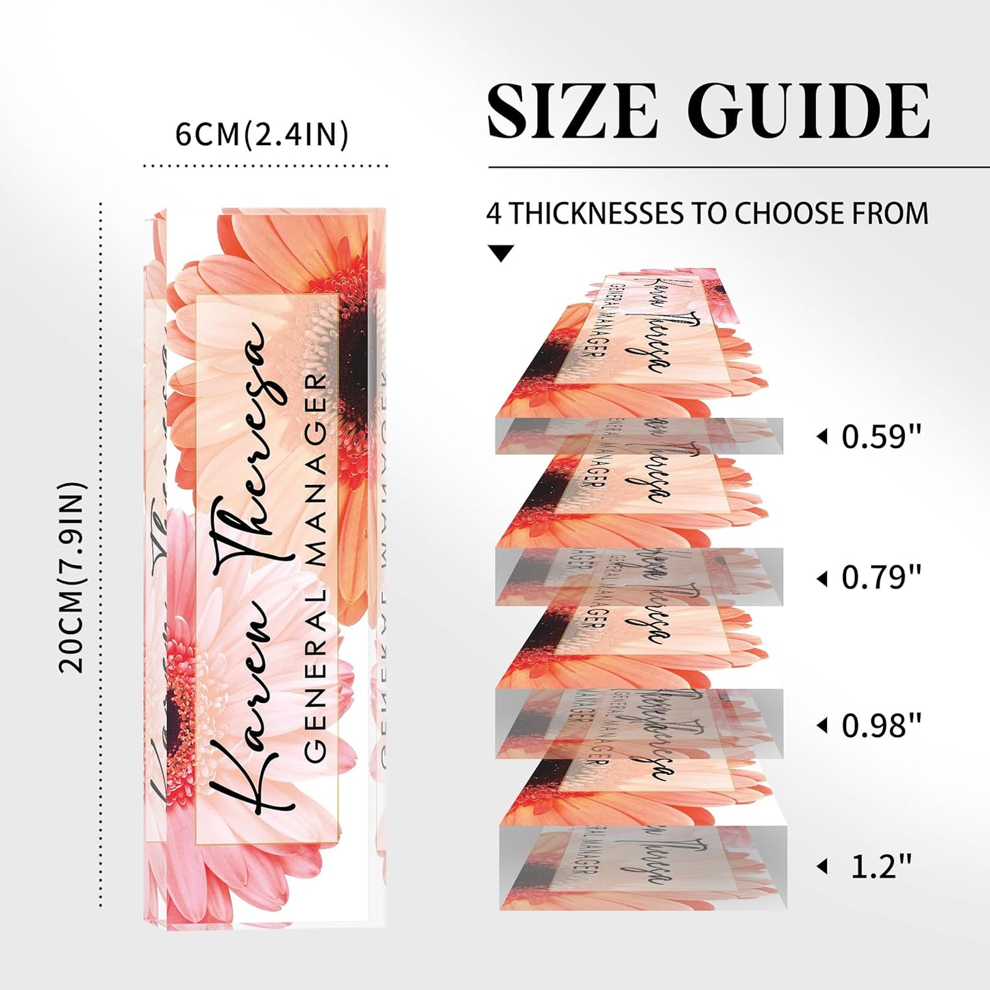 Custom Office Name Plate, Personalized Gifts for Women & Men, Appreciation Gifts for Employees, Boss, Teacher - Office Desk Accessory (African Daisy)