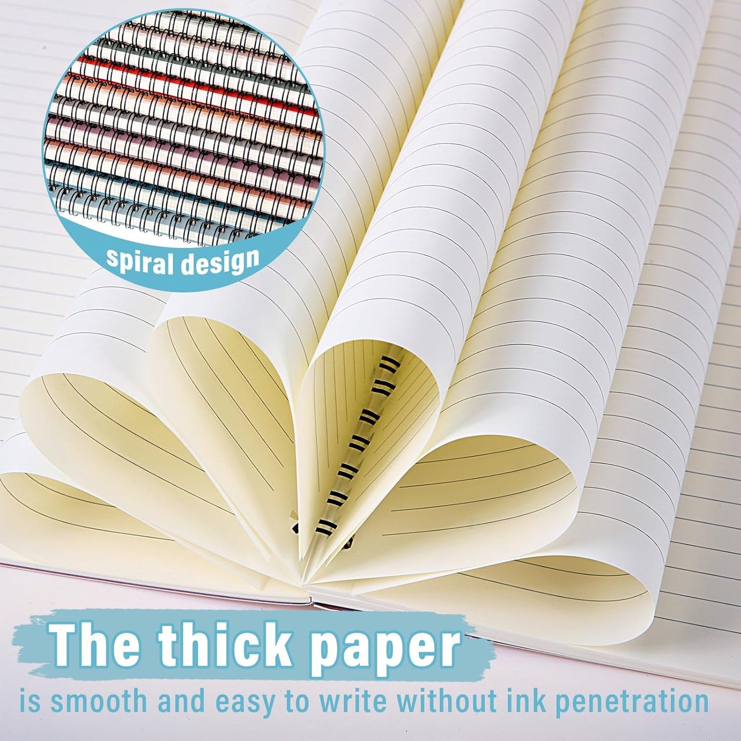 Fuutreo 12 Pcs Spiral Notebook for Work A5 8.3 x 5.7 Inch College Ruled Spiral Journal Notebook Kraft Cover Ruled Paper, 12 Color, 60 Sheets, 120 Pages for Office School(Vintage Color)