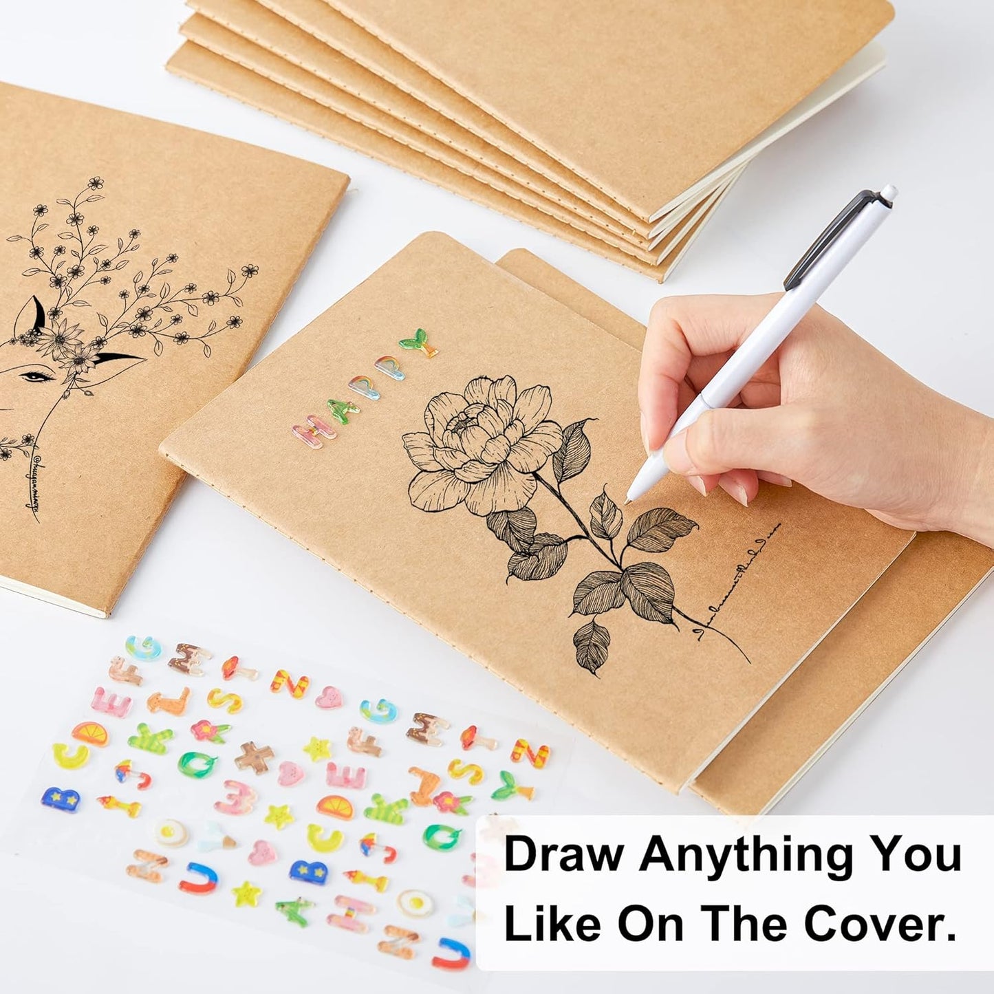 feela 90 Pack Kraft Notebooks Bulk, Lined Travel Journals Note Pad Notebooks for Men Women Girls Students, Making Plans Writing Memos Office School Supplies, A5, 60 Pages, 8.3” X 5.5”