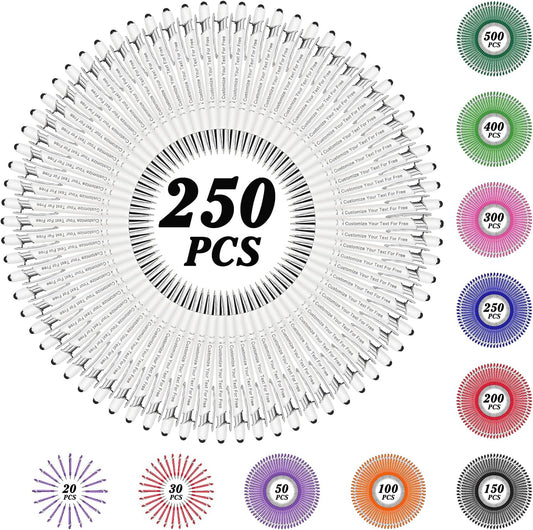 Max 500 Pcs Personalized Pens Bulk, Custom Pens with Free Engraving, Customized Stylus Tip Ballpoint Pen with Your Name Massage Text for School Office Business Graduation Anniversaries-250 Packs