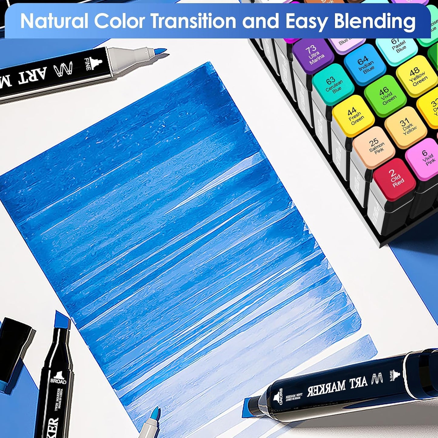 Banral Alcohol Markers Set, 136 Colors Dual Tip Alcohol Based Art Marker for Artists, Permanent Drawing Pens for Adult Coloring Sketching Illustration with Case and Holders