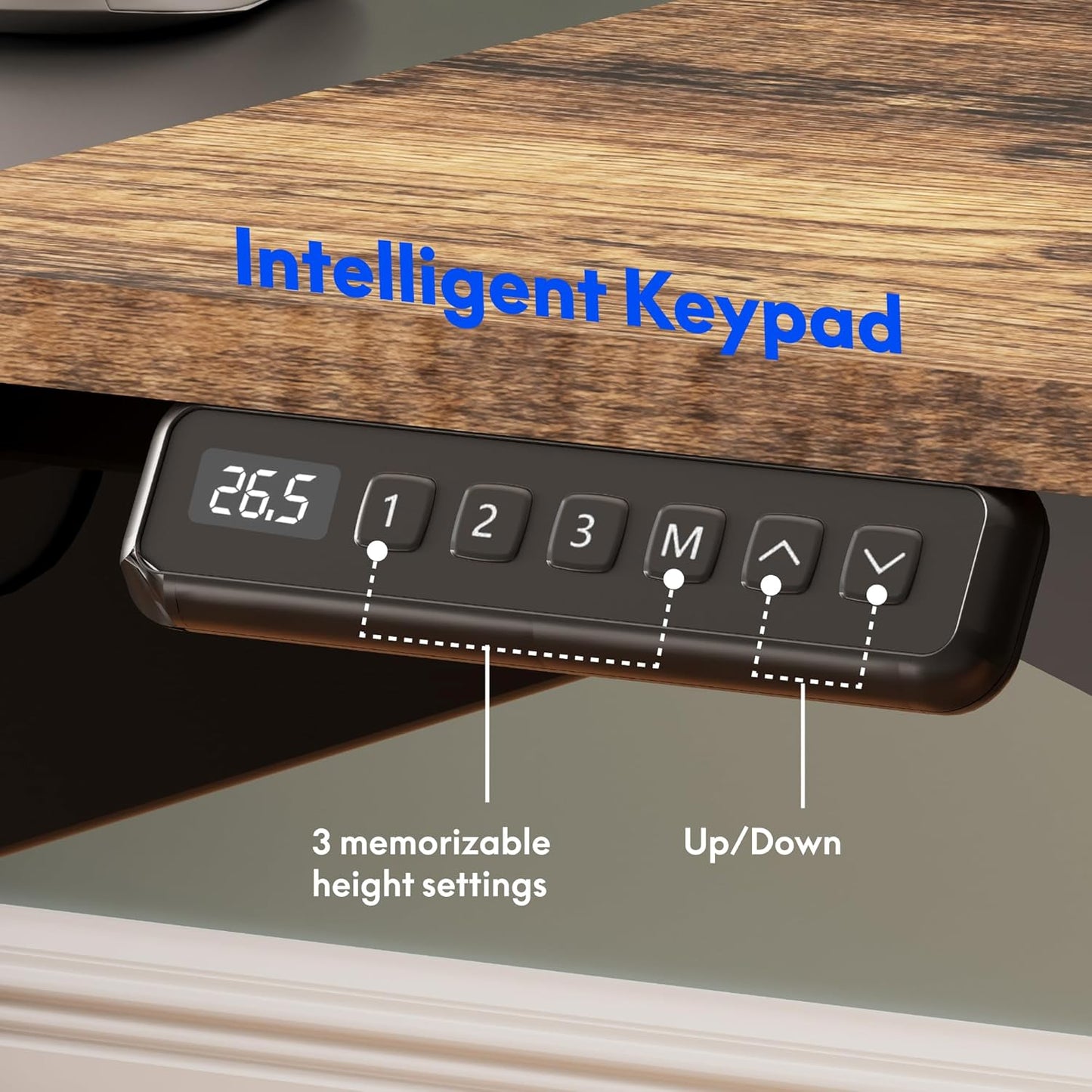 FLEXISPOT 4-Leg Standing Desk with Storage 71x32 in Electric Adjustable Height with 3 Drawers & Shelving Home Office Workstation (Black + Special Walnut Top)