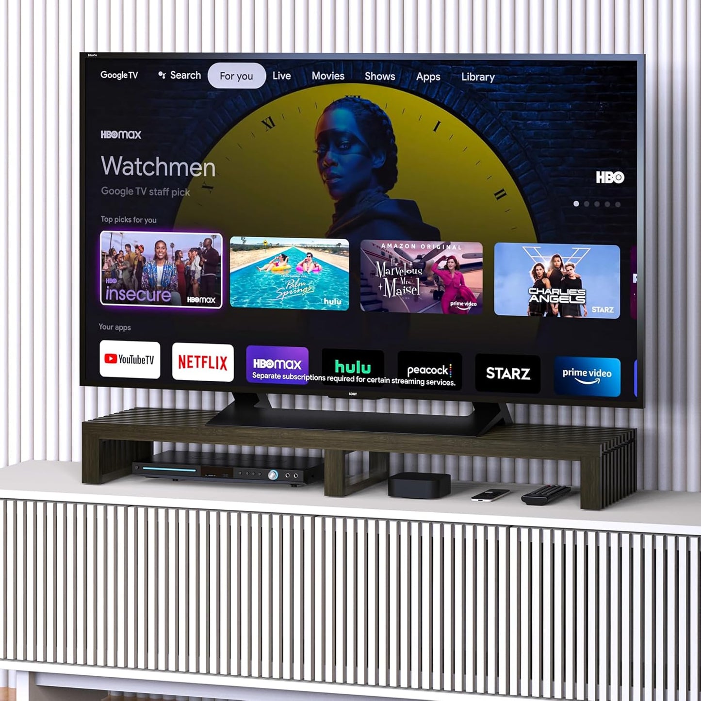 Dual Monitor Riser Stand with Airflow Vents for 2 Monitors, Double Computer Monitor Laptop Stand Grille Design, 3 Mins Assembly Farmhouse 39 inch Bamboo Desk Shelf Organizer (Wenge)