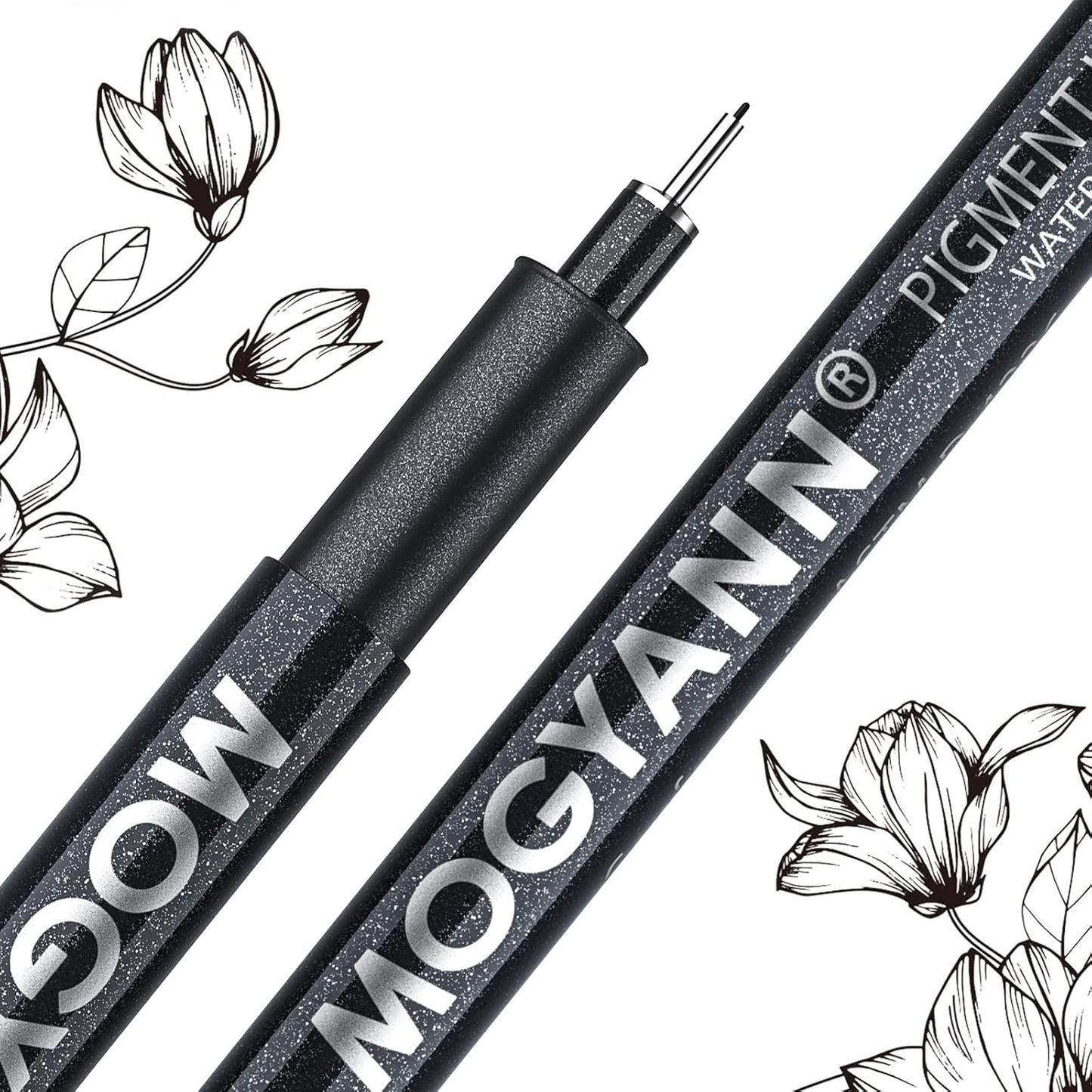 Mogyann Drawing Pens Black Art Pens for Drawing 12 Size Waterproof Ink Pens for Artists Sketching, Manga, Writing