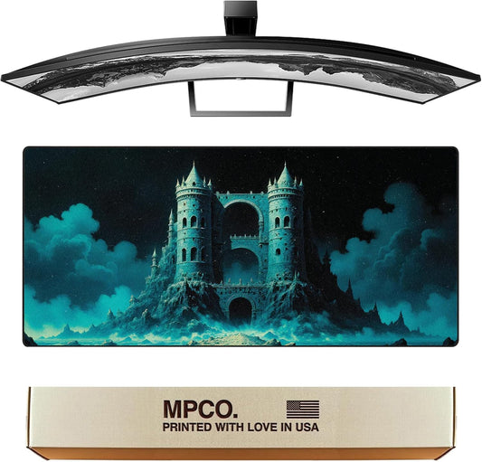 MPCO. Dark Fantasy Large Gaming Desk Pad - 36" x 17" Duraglyde Fabric The Twilight Twins Desk Mats - Non-slip, Washable, Smooth Glide for Precision Gaming & Work