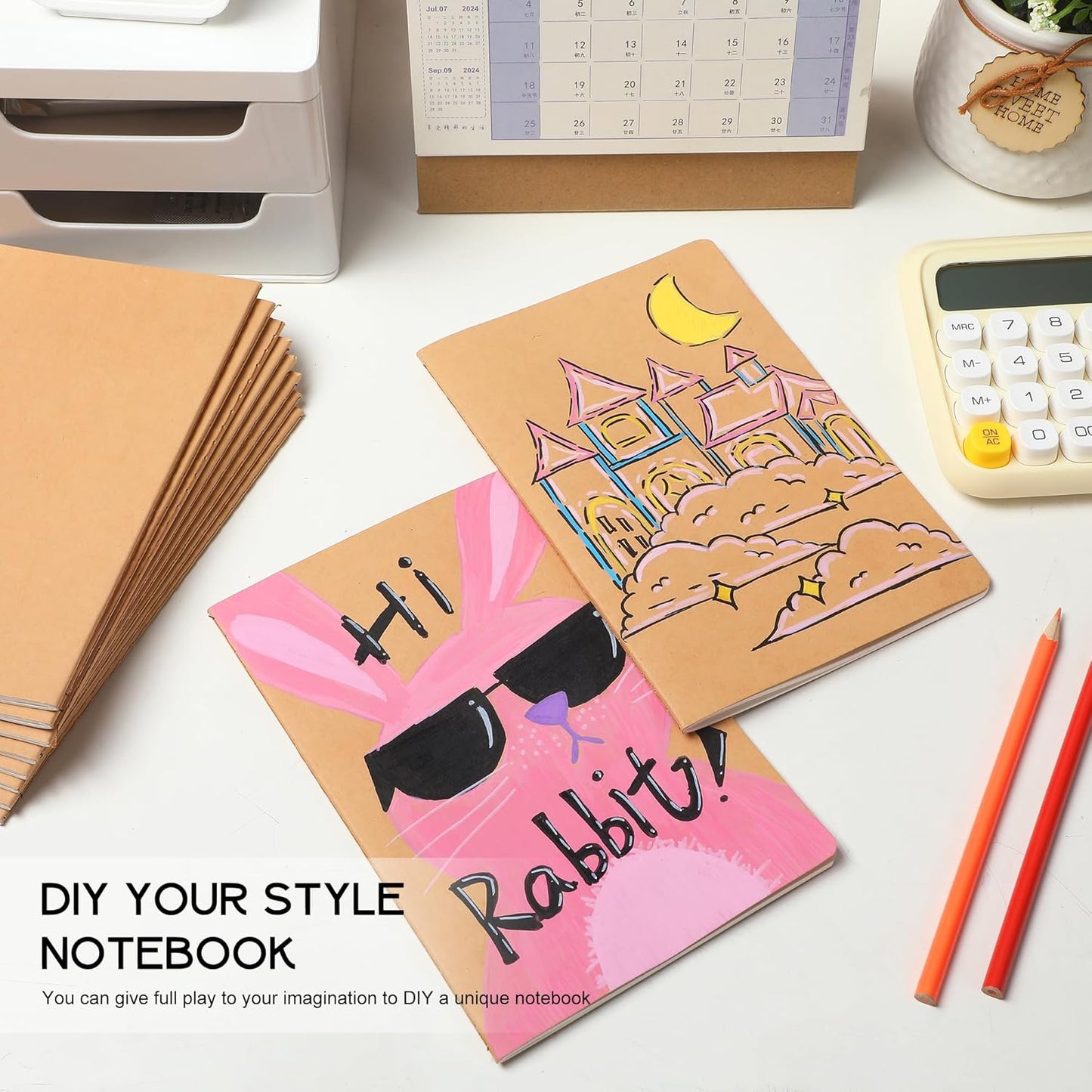 12 Pack Blank Kraft Notebooks, 8.3x5.5 Inches A5 Small Journals Bulk Blank Notebooks 80 Gsm Unlined with 60 Pages A5 Subject Notebooks Traveler Journal Set for Adult Students Back to School Supplies