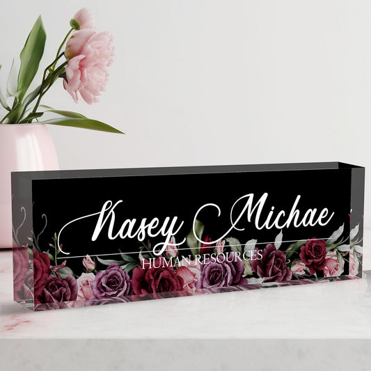 Desk Name Plate Personalized, Personalized Name Plate for Desk, Office Desk Decor The Office Gifts for Women Men, Acrylic Desk Accessories Employee Appreciation Gifts for Boss, Manager, Teacher