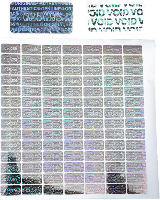 dose not apply 580 Pcs 0.787x0.39 in High Security Tamper Evident Seal Warranty Void Original Genuine Authentic Hologram Label/Stickers/Unique Sequential Serial Numbering Tamper Proof Sticker, Silver