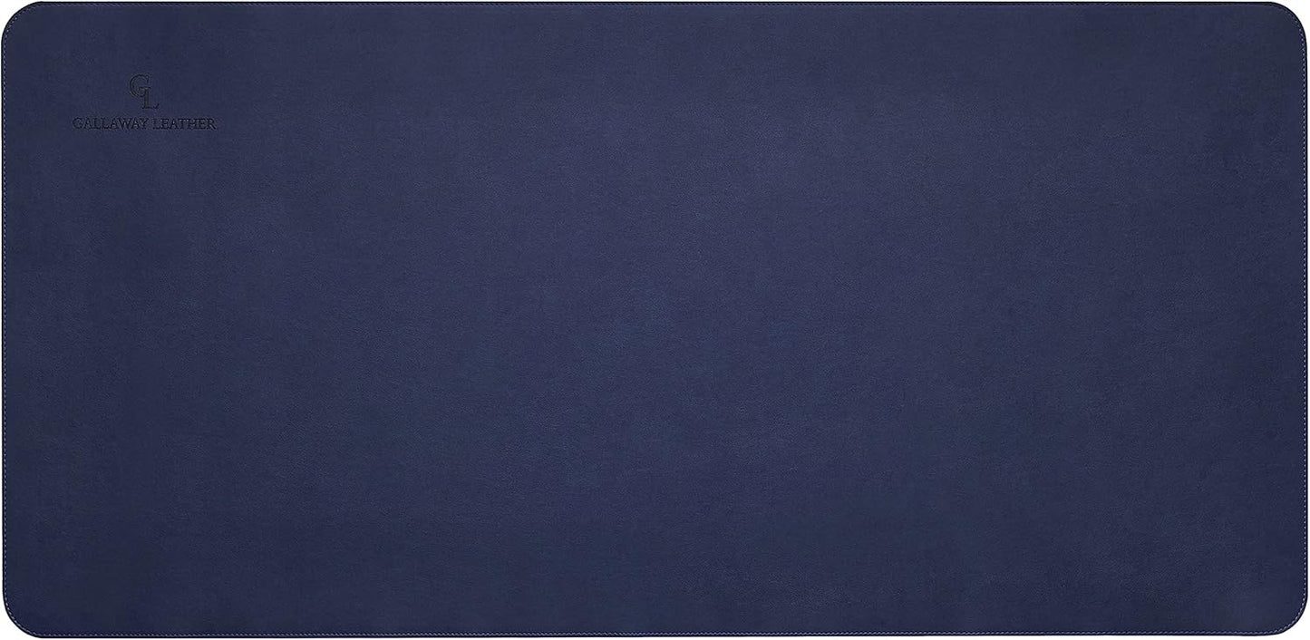 Gallaway Leather Desk Mat,Desk Writing Pad - Office Desk Pad, Large 36" x 17" Navy Blue, Desk Mats on Top of Desks, Gift Ready Elegant Computer Desk Mat Desk Cover Desk Pad Protector PU Leather