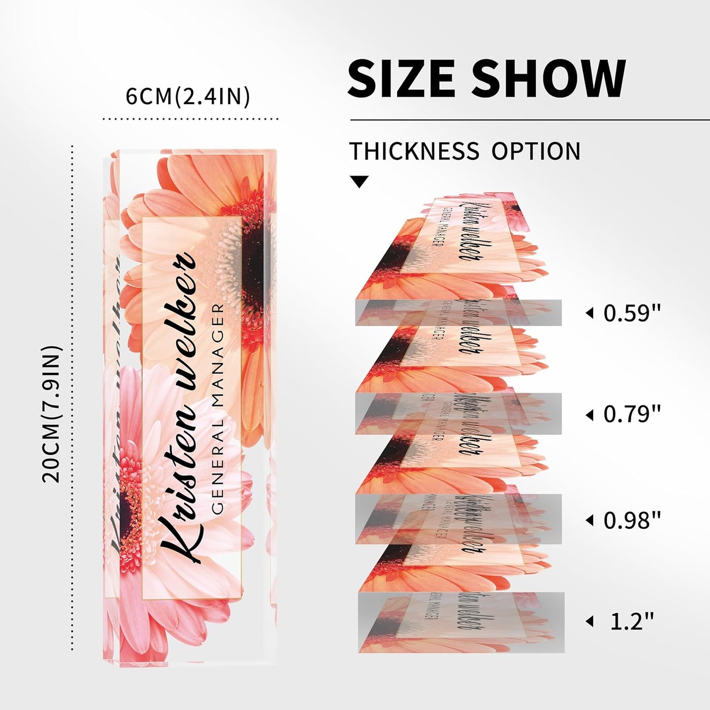 Custom Name Plate for Desk, Desk Name Plate Personalized Acrylic Office Desk Decor for Women and Men, Employee Appreciation Gifts Office Gifts for Boss, Manager, Teacher, Nurse