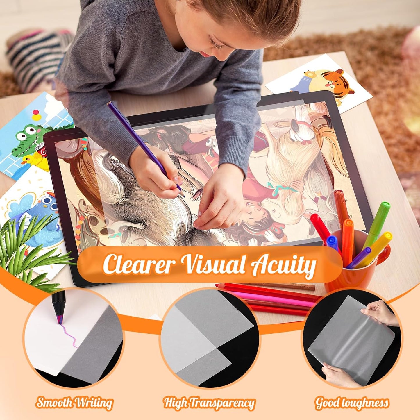 120 Sheets 8.5”x 11” Tracing Paper for Drawing Pad Book Sketchbook Coloring Painting, 25 lb/41gsm, Loose Translucent Vellum Paper Trace Tracing Paper for Sketching, Overlaying