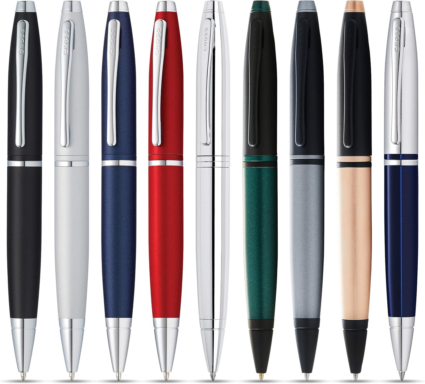 Cross Calais Refillable Ballpoint Pen, Medium Ballpen, Includes Premium Gift Box - Chrome/Blue