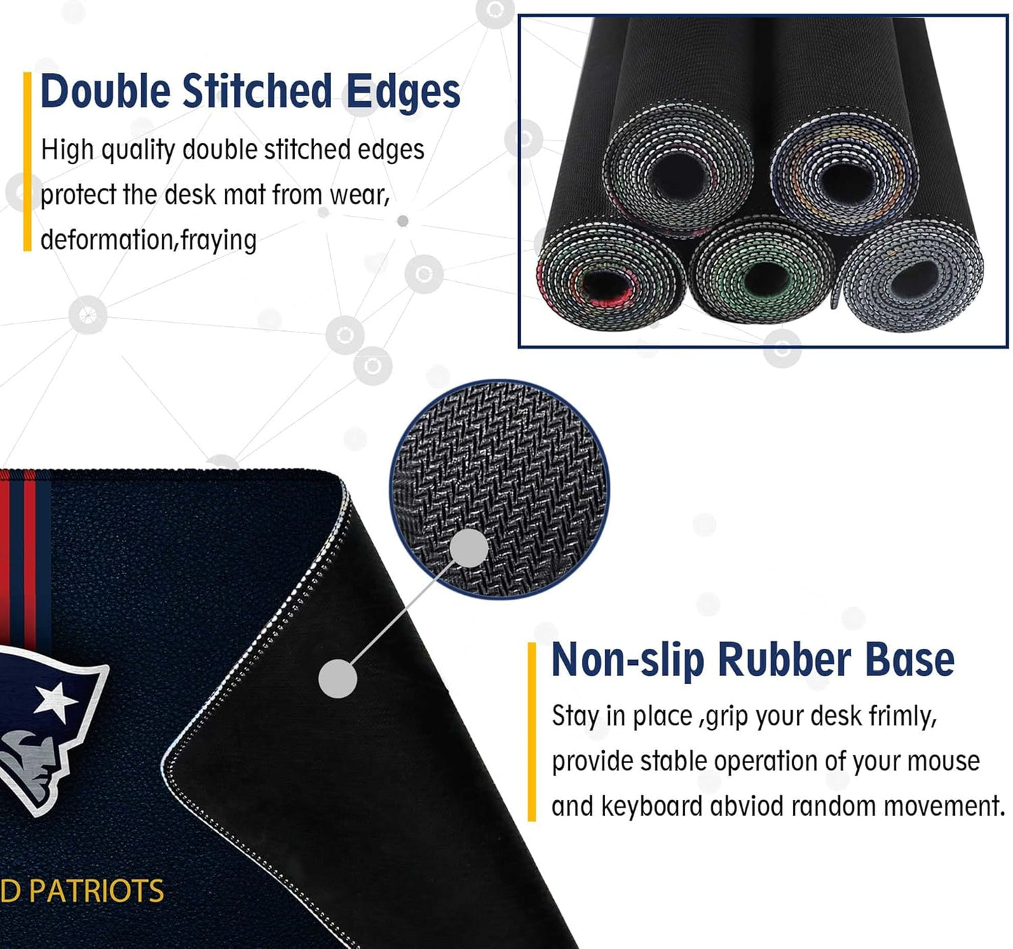 XXL Professional Gaming Mouse Pad, Large Computer Keyboard Mouse Mat Desk Pad with Non-Slip Base and Stitched Edge for Home Office Gaming Work, 31.5x15.7in Extended Mouse Pad Desk Accessories