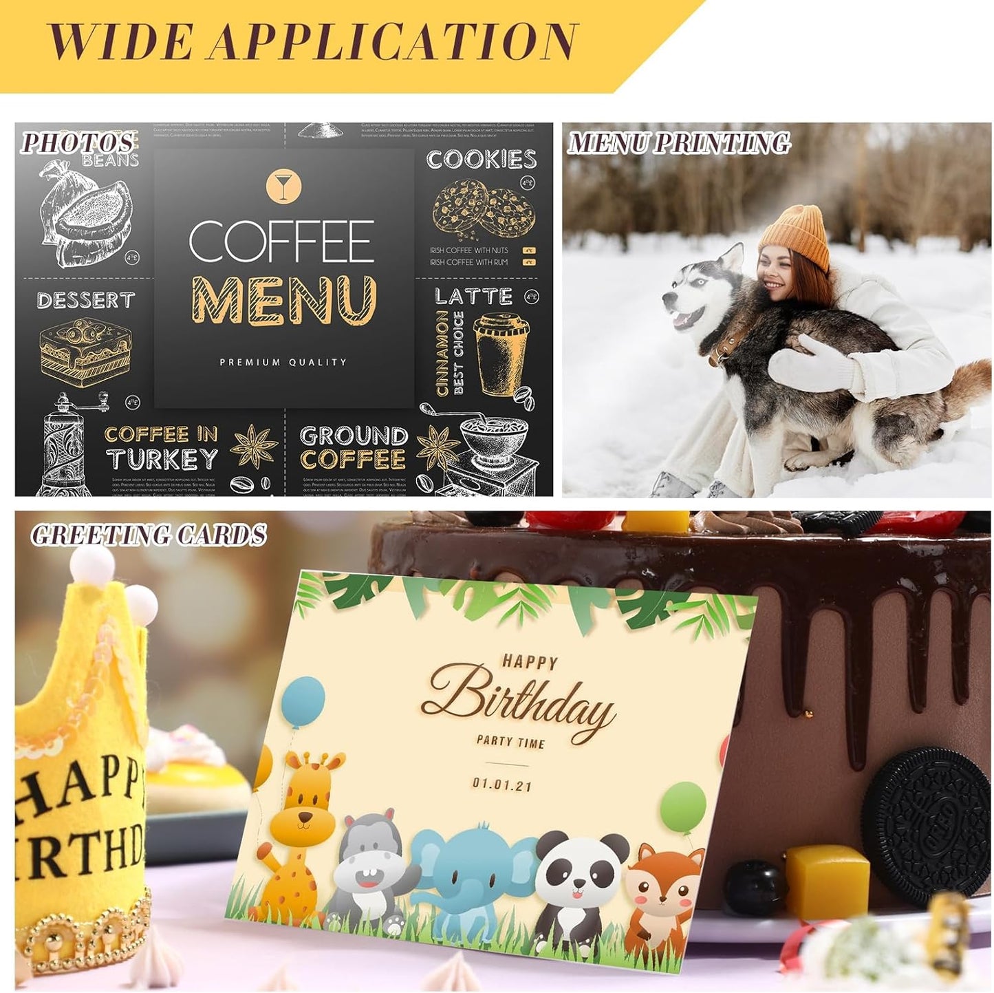 Fainne 600 Sheets Photo Paper 8.5 x 11 in Glossy Double Sided 54lbs 9.5mil 200gsm Photo Paper Glossy Card Stock for Inkjet Printing Printer Making Pictures Calendar Greeting Card Printing