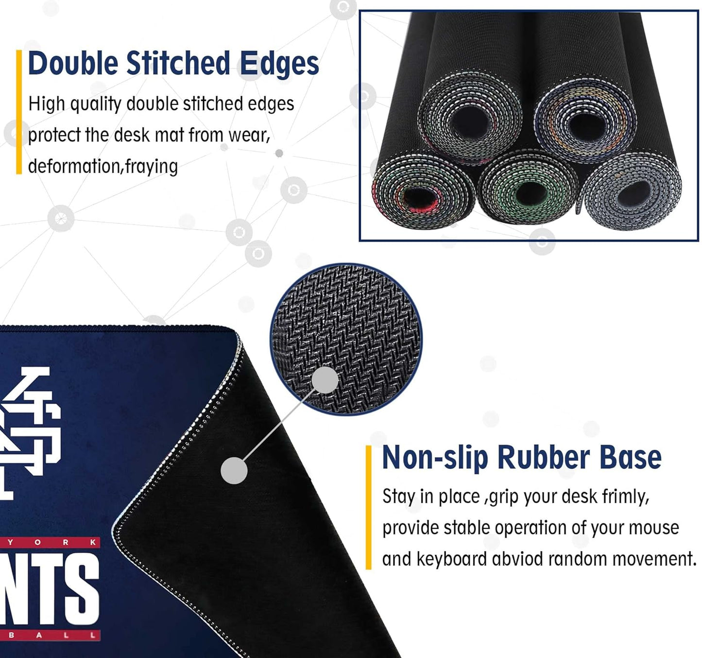 Large Mouse Pad Desk Mat for Home Office, Gaming Mousepad Extended Desk pad - Computer Keyboard Mouse Mat with Non-Slip Base and Stitched Edge Office Desk Organizers and Accessories