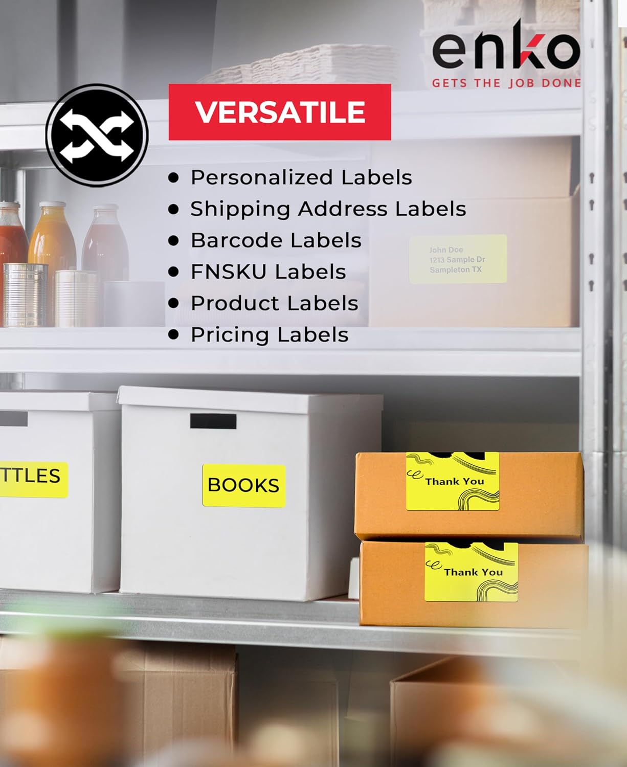 enKo [6 Rolls, 1800 Direct Thermal Labels] Yellow Colored Compatible for Dymo 30256 Label (2-5/16 x 4") Use with Dymo, Rollo Thermal Printer as Shipping & Mailing Labels