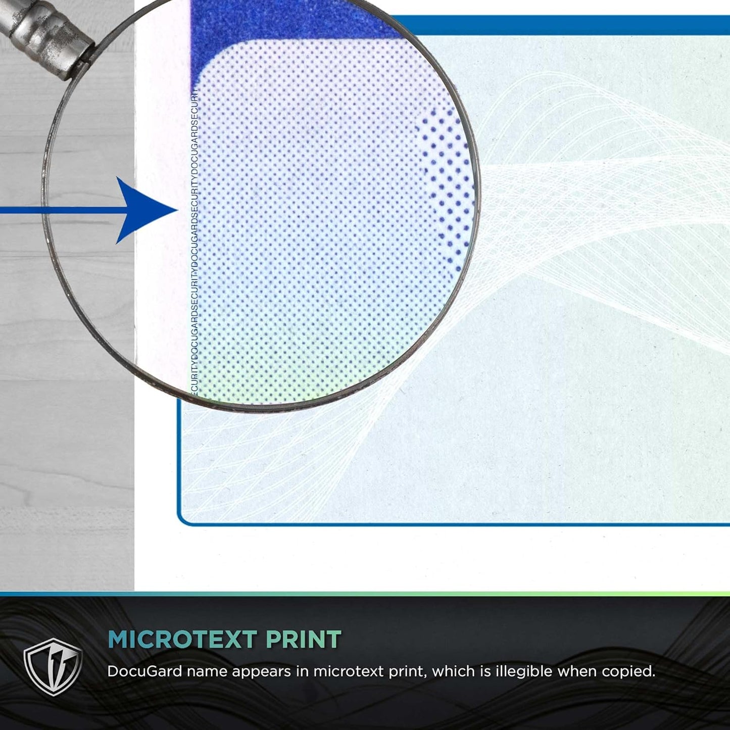 DocuGard Blue/Green Premier Prismatic Top High Security Check Paper - New - 18 Security Features - Laser/Inkjet Printer Compatible - 2500 Blank Business Checks (04570C) (2500)