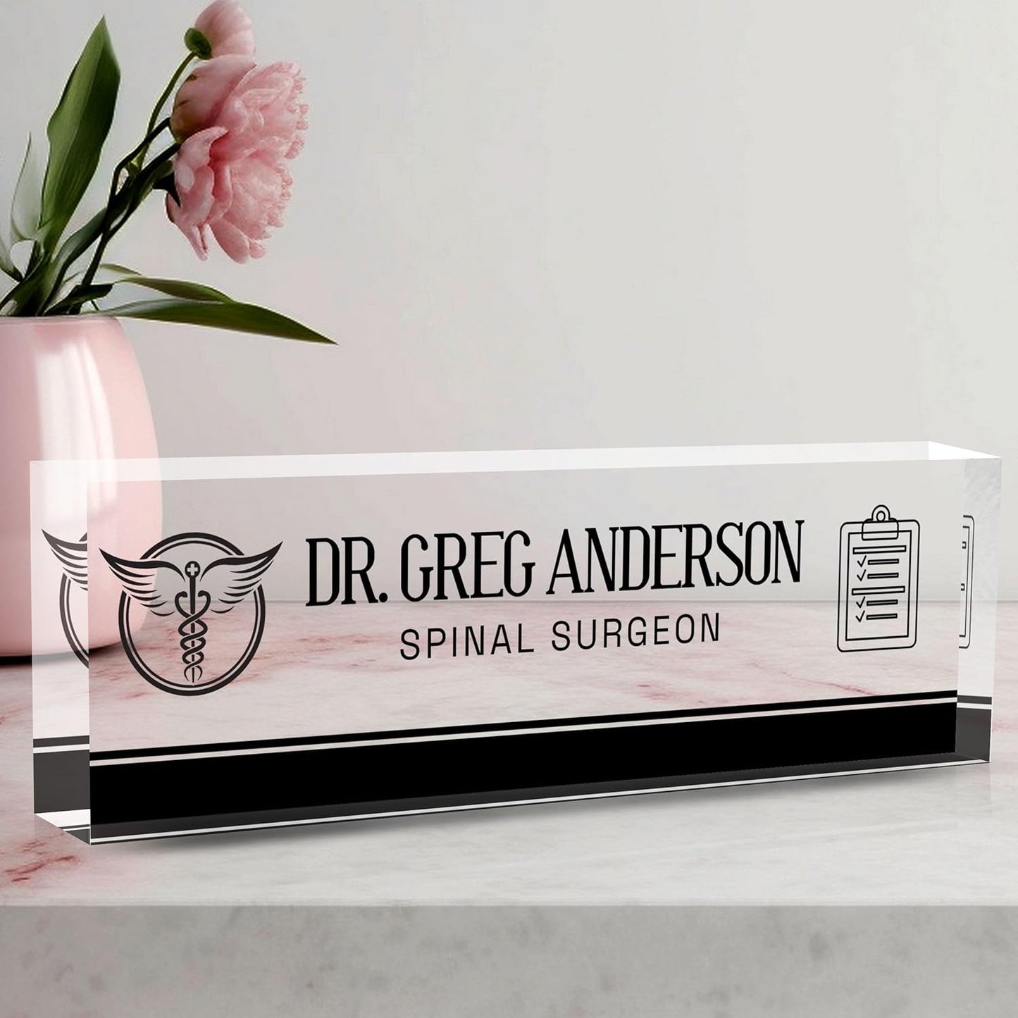 Desk Name Plate Personalized, Doctor Name Plate for Desk, The Office Gifts Employee Appreciation Gifts for Doctor and Nurse, Office Desk Decor for Women and Men