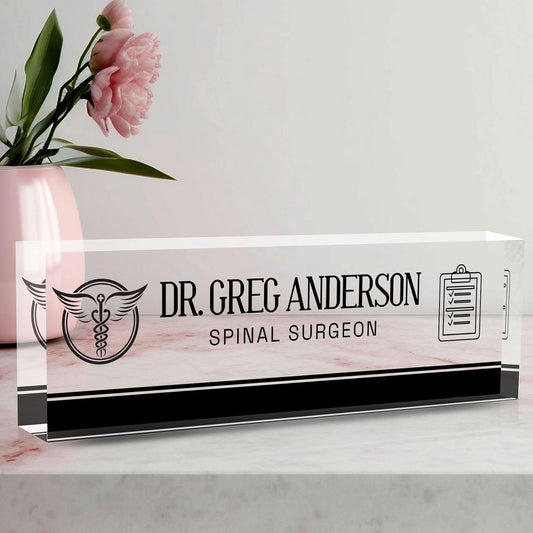 Desk Name Plate Personalized, Doctor Name Plate for Desk, The Office Gifts Employee Appreciation Gifts for Doctor and Nurse, Office Desk Decor for Women and Men